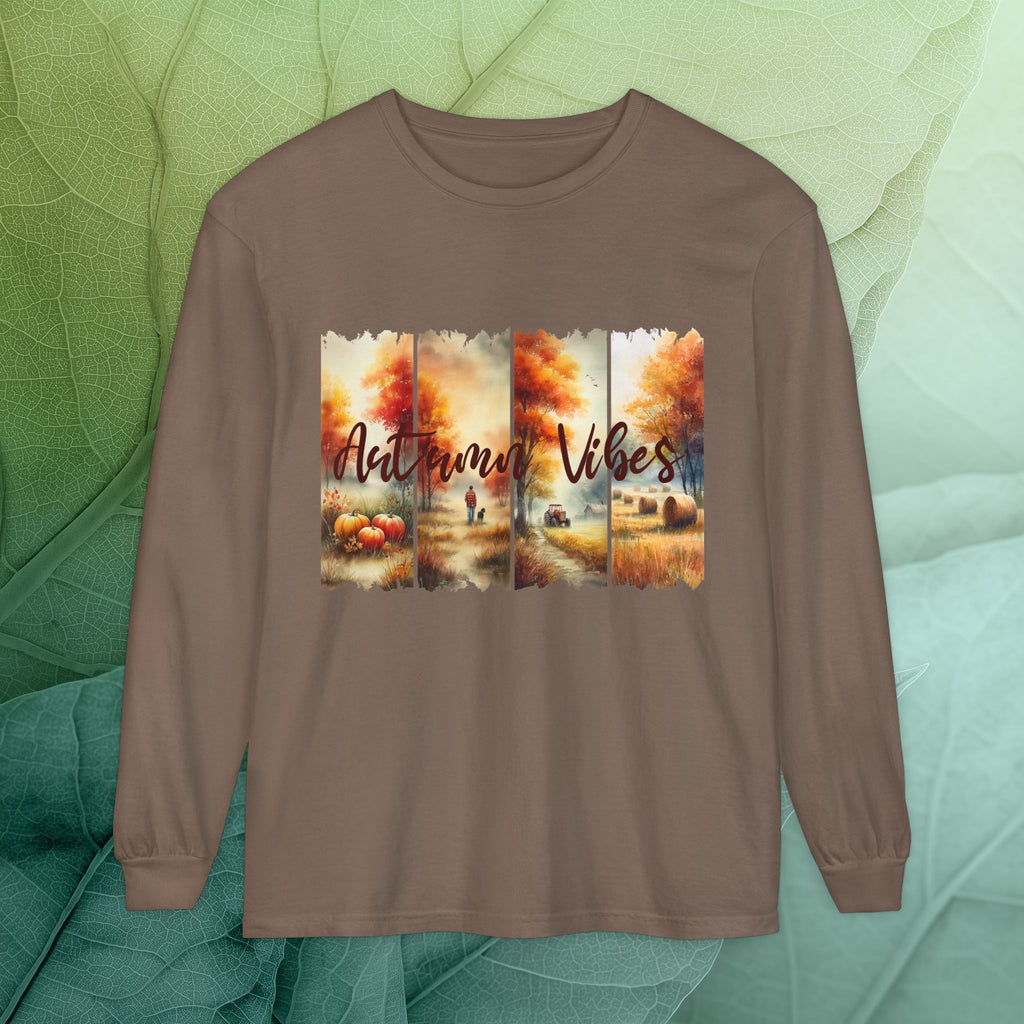 Autumn Vibes Farm Scene Long Sleeve Tee