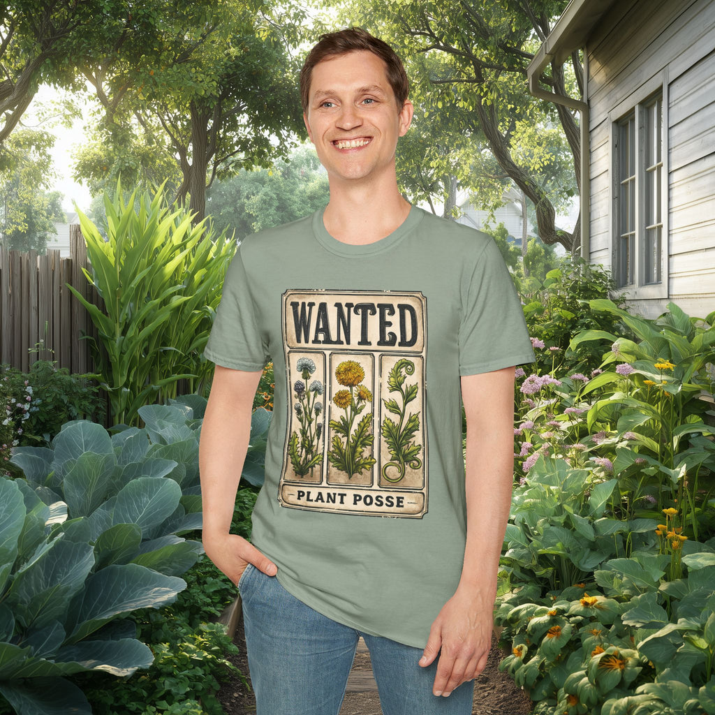 Wanted Poster Weed Plant Posse T-Shirt – Punny Garden Humor