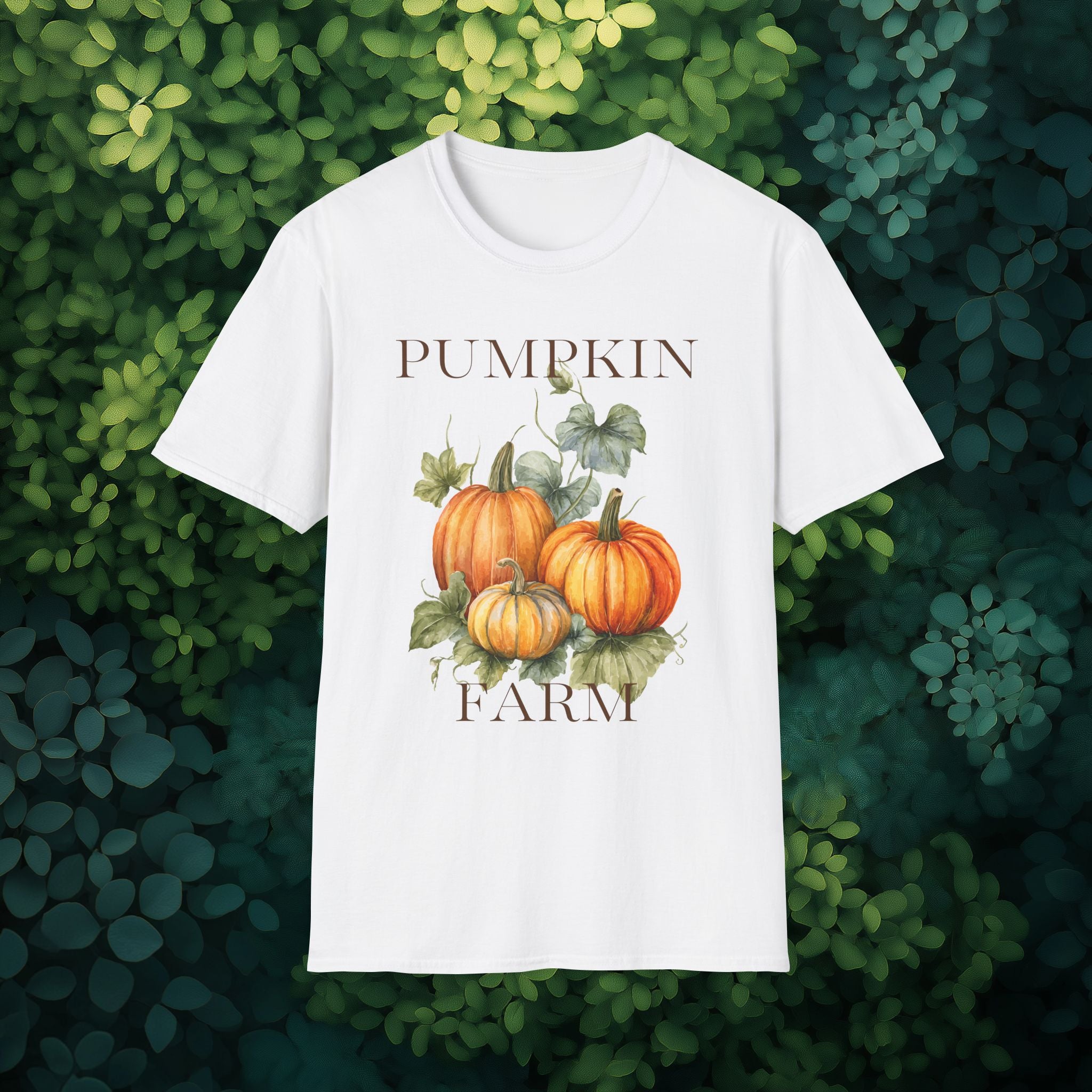 Autumn Pumpkin Farm Watercolor Shirt with Vintage Farm Style