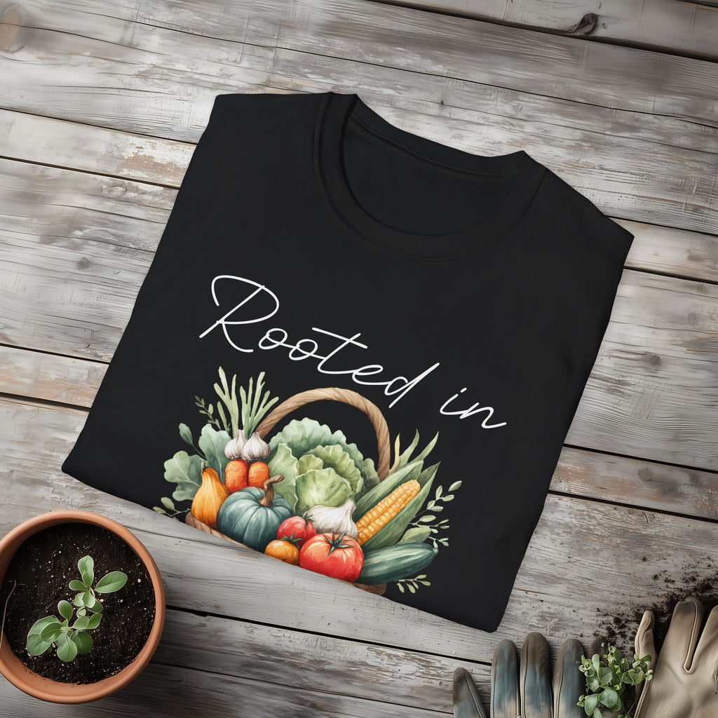 Rooted in Goodness T-Shirt for Gardeners, Nature Lovers, Yoga Enthusiasts