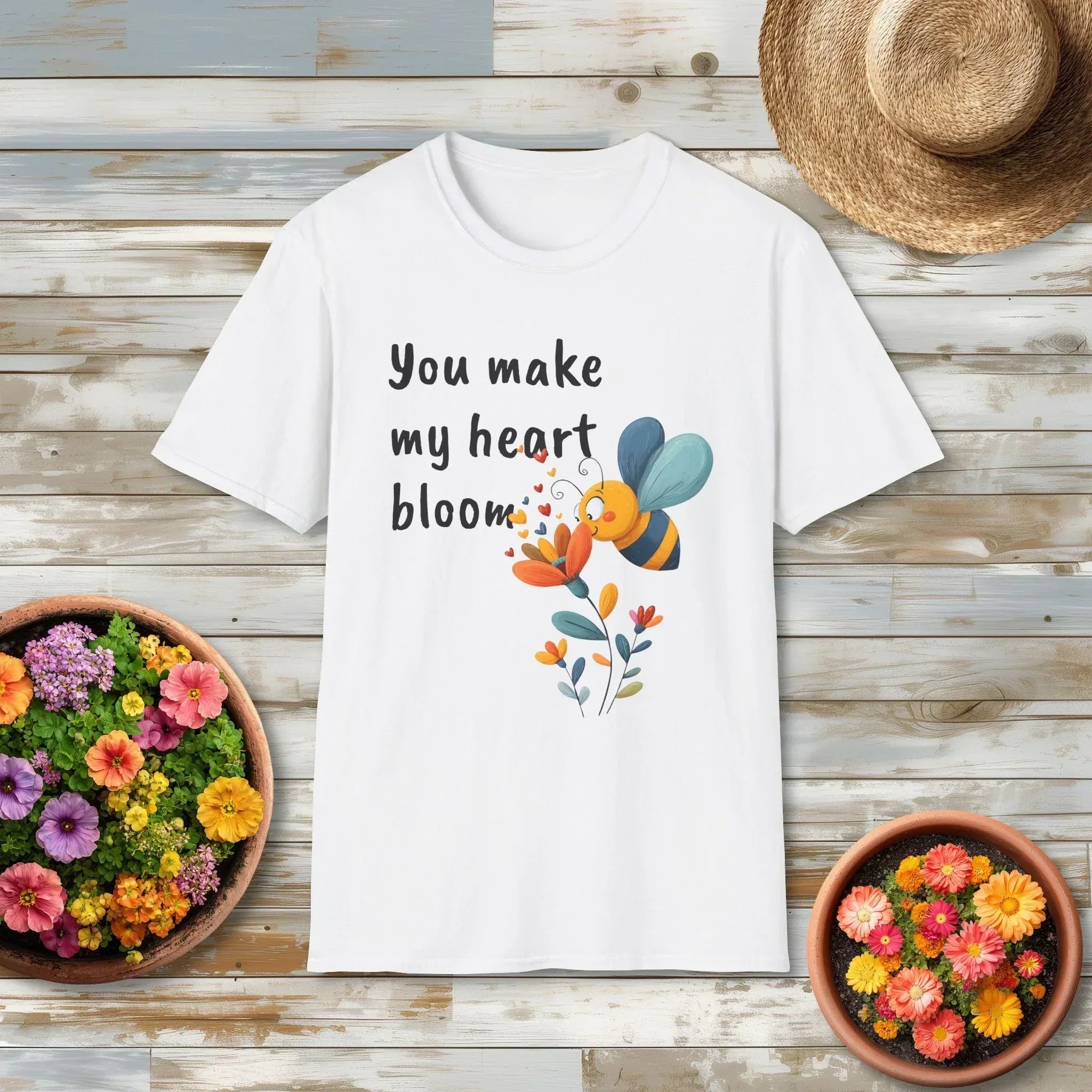 You Make My Heart Bloom Shirt – Cute Bee & Flower Tee