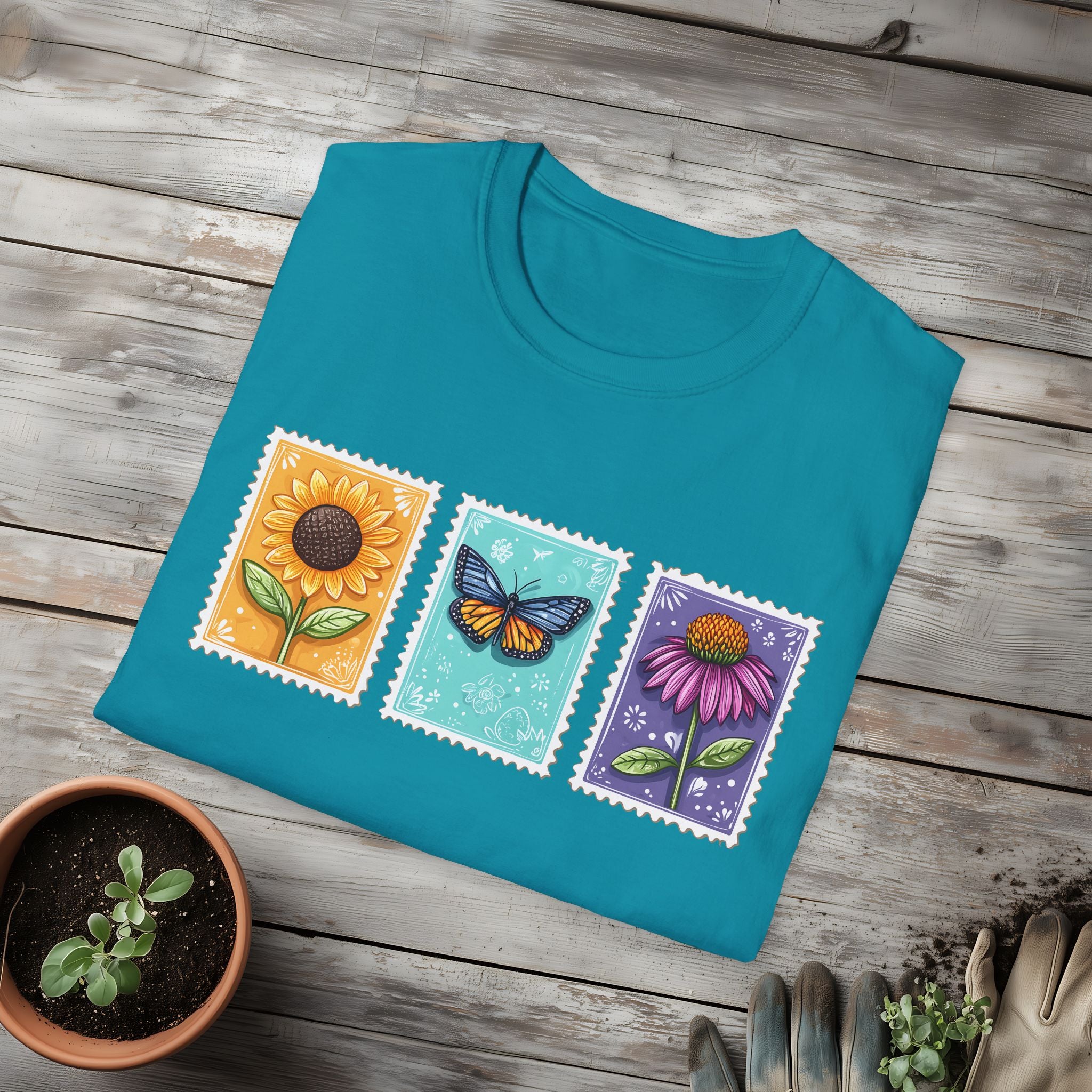 Trio of Floral Postage Stamps T-Shirt