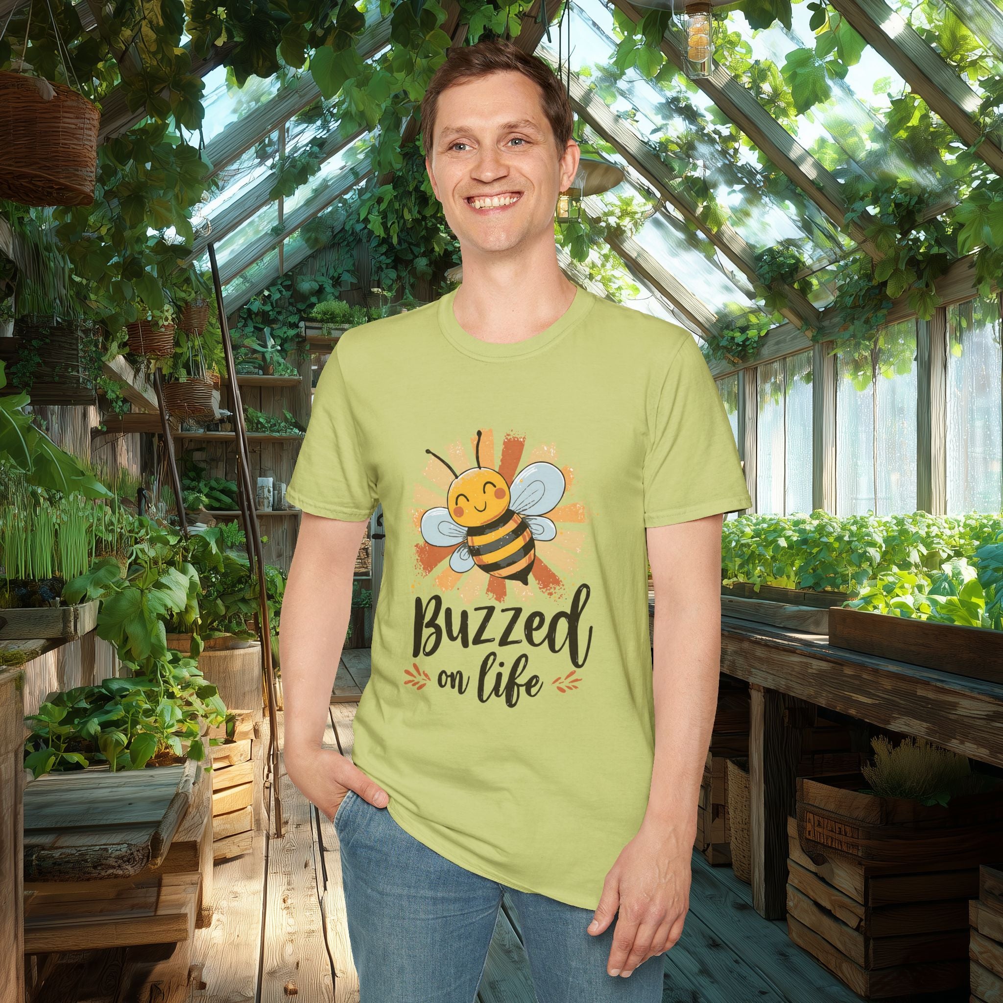 Buzzed on Life Honey Bee T-shirt for Nature Lovers