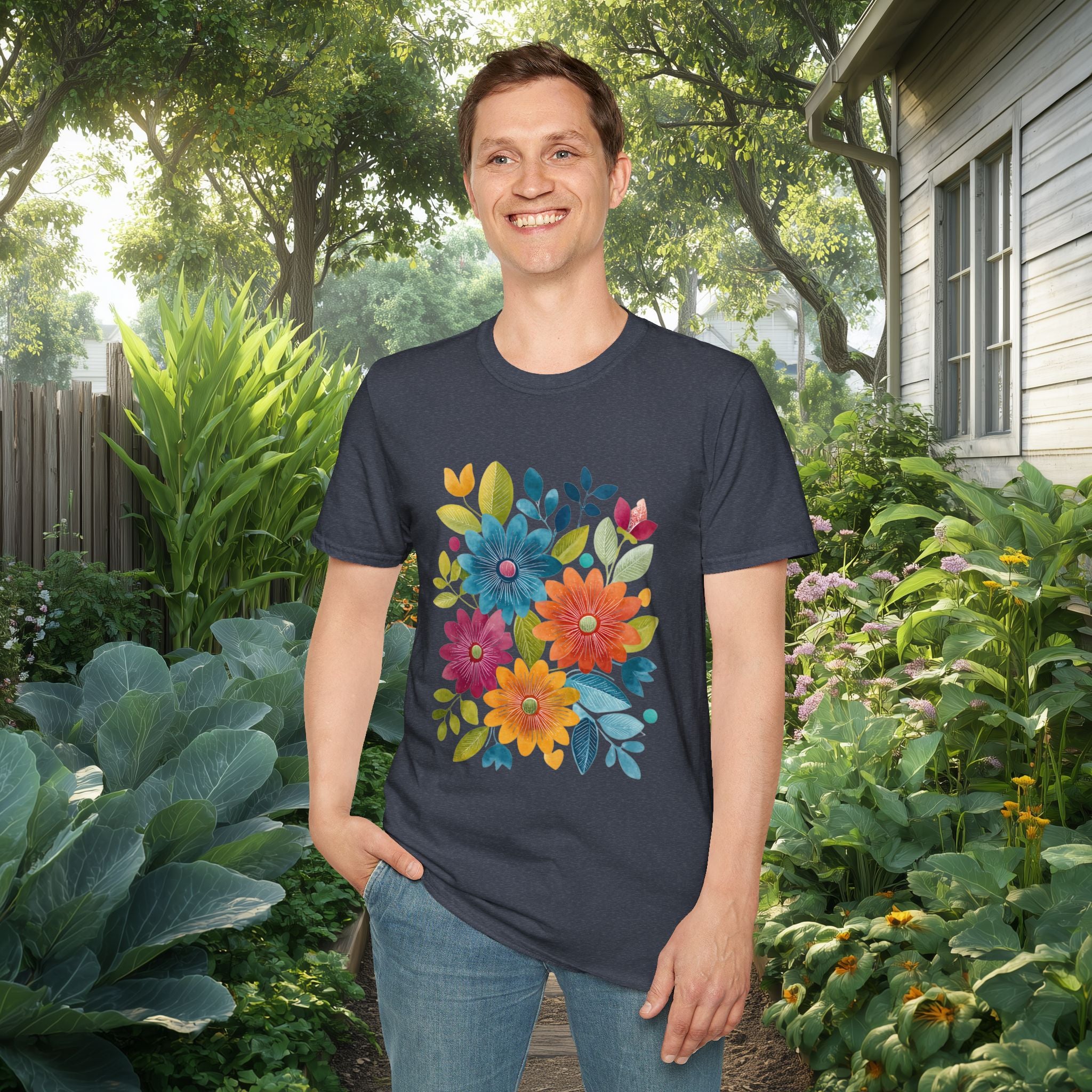 Retro Floral Collage Tee