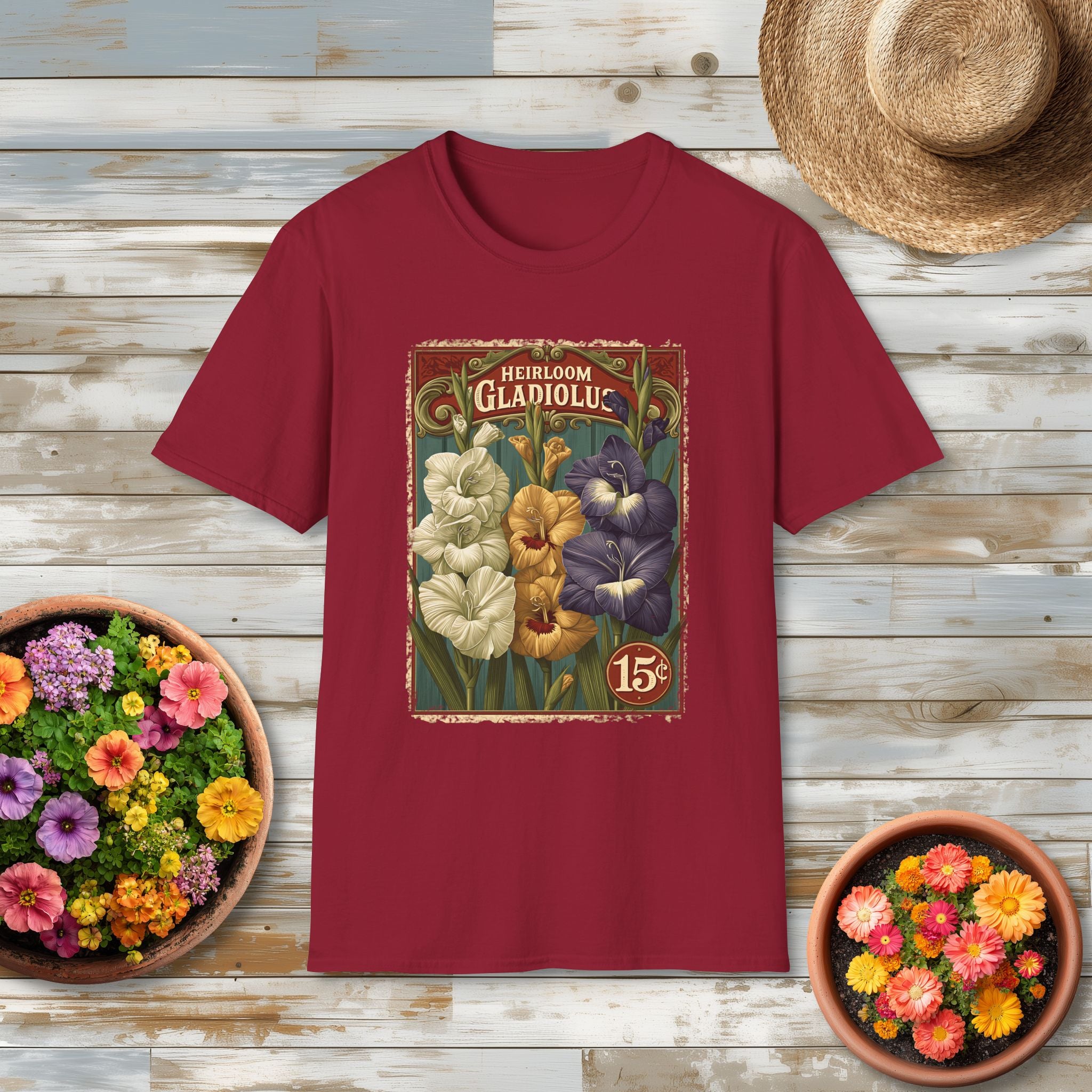 Heirloom Gladiolus Vintage Seed Packet T-Shirt