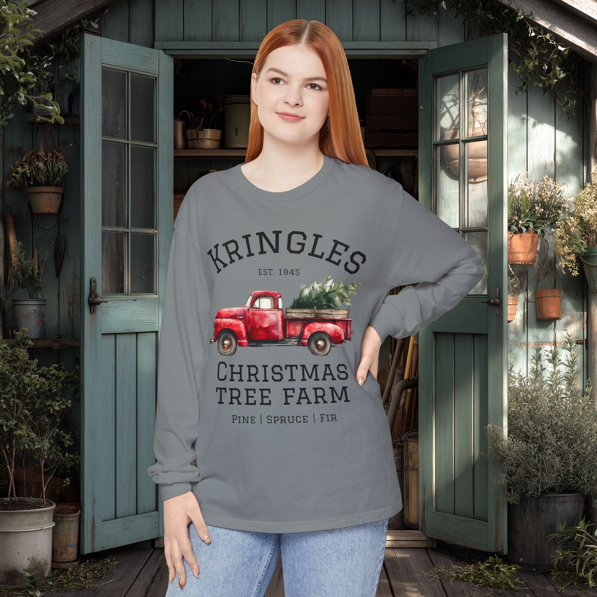 Kringles Christmas Tree Farm Long Sleeve Tee