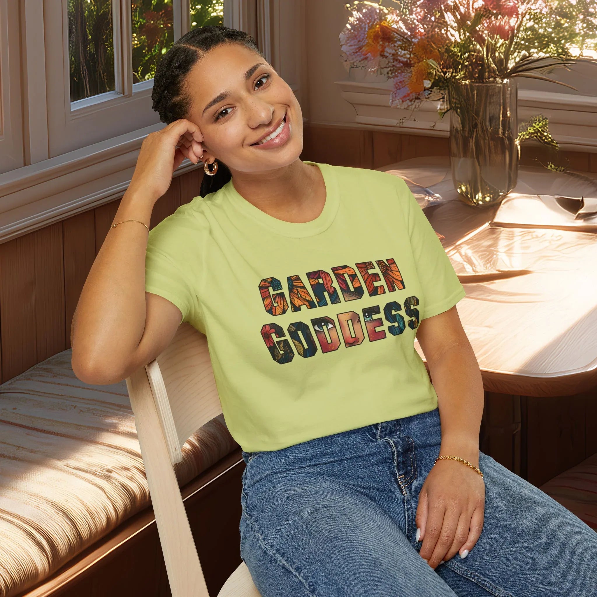 Boho Garden Goddess T-Shirt for  Nature Lovers