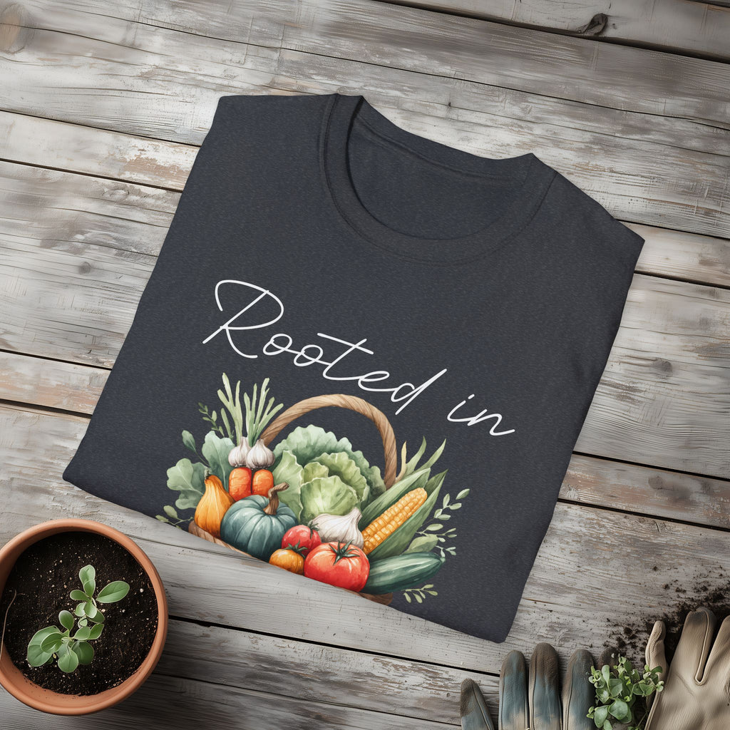 Rooted in Goodness T-Shirt for Gardeners, Nature Lovers, Yoga Enthusiasts