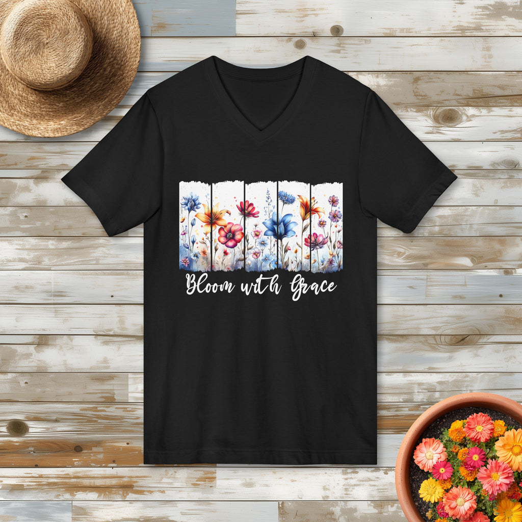 Bloom with Grace V-Neck T-Shirt