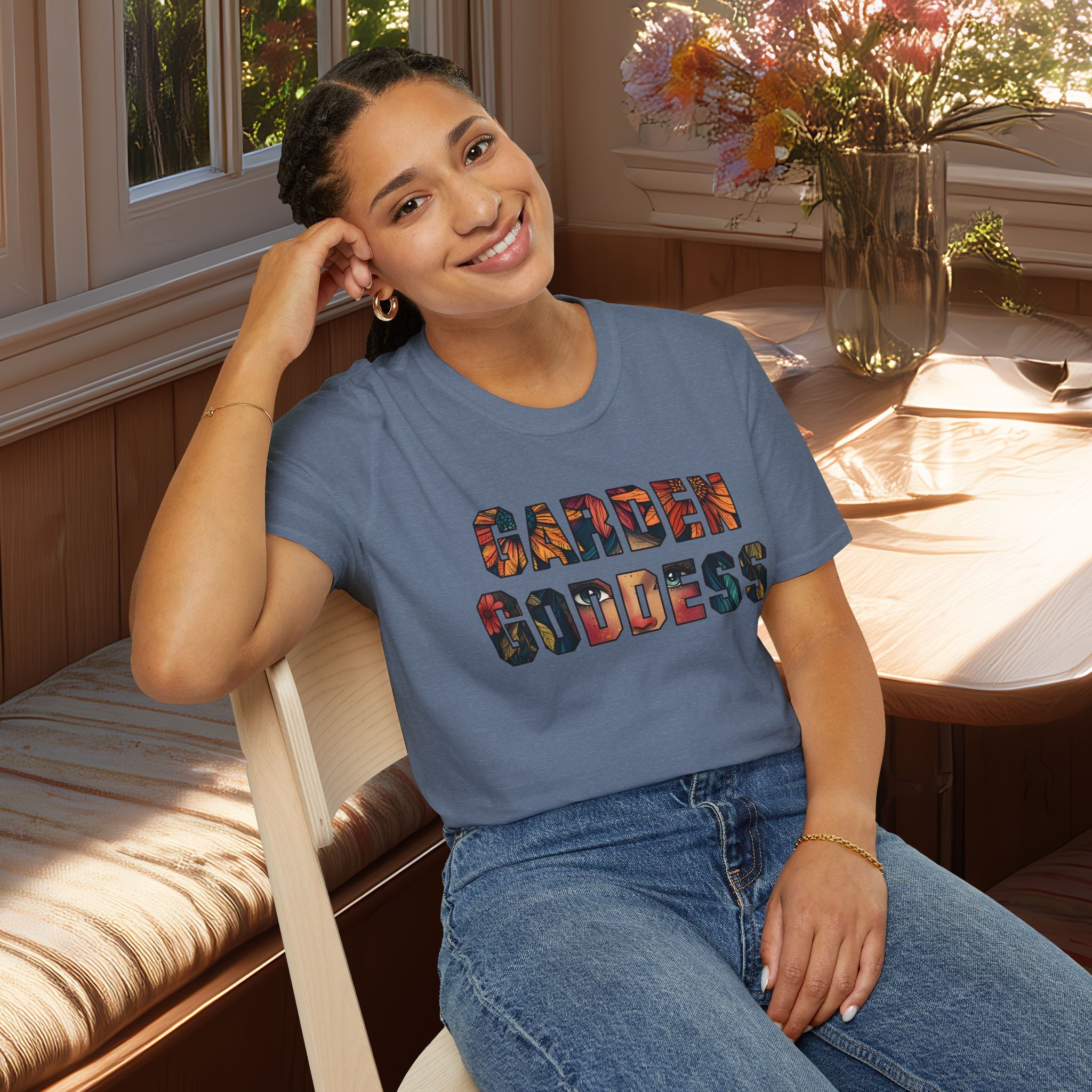 Boho Garden Goddess T-Shirt for  Nature Lovers