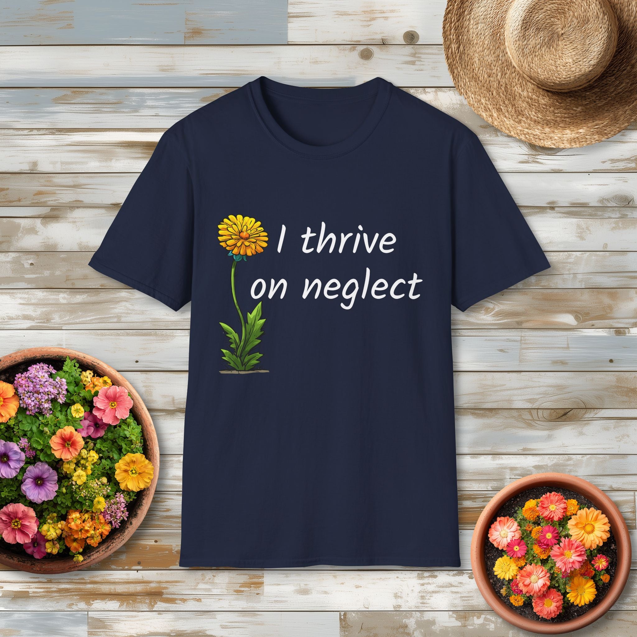 I Thrive on Neglect T-Shirt for Lawn Warriors
