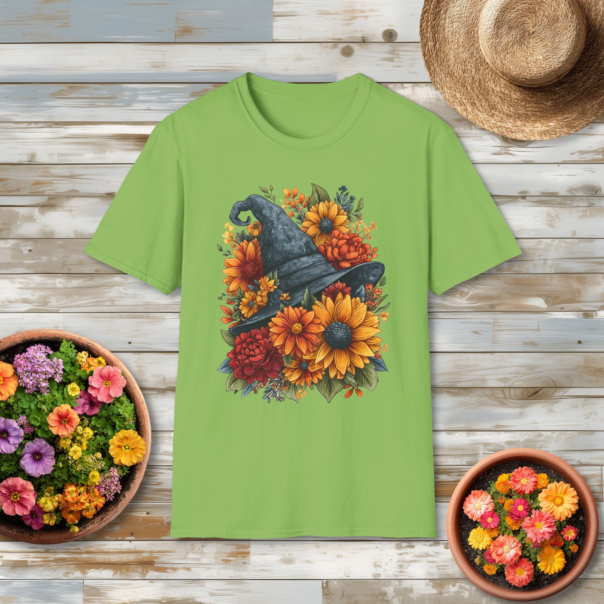 Autumn Floral Witches Hat T-Shirt
