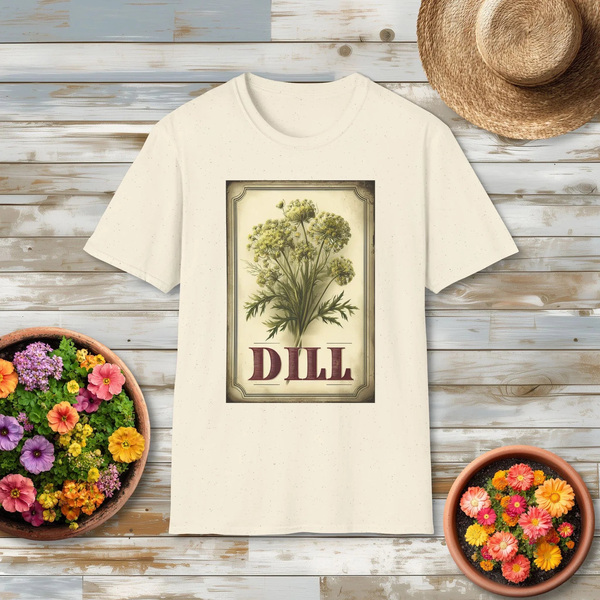 Dill Herb Vintage Seed Packet T-Shirt for Nature Lovers