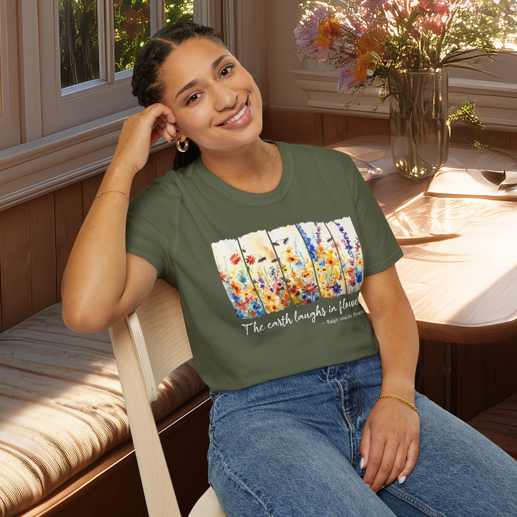 Earth Laughs in Flowers T-Shirt for Nature Lovers
