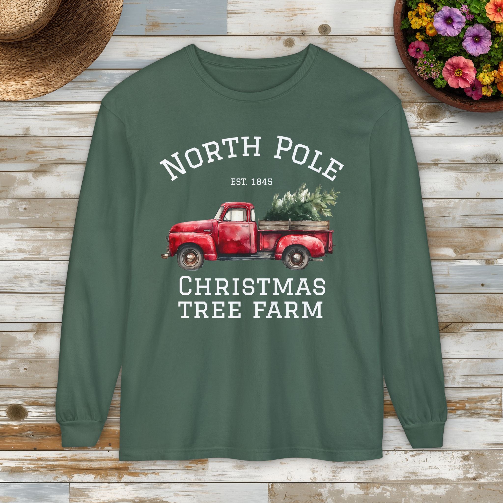 North Pole Christmas Tree Farm Long Sleeve Tee