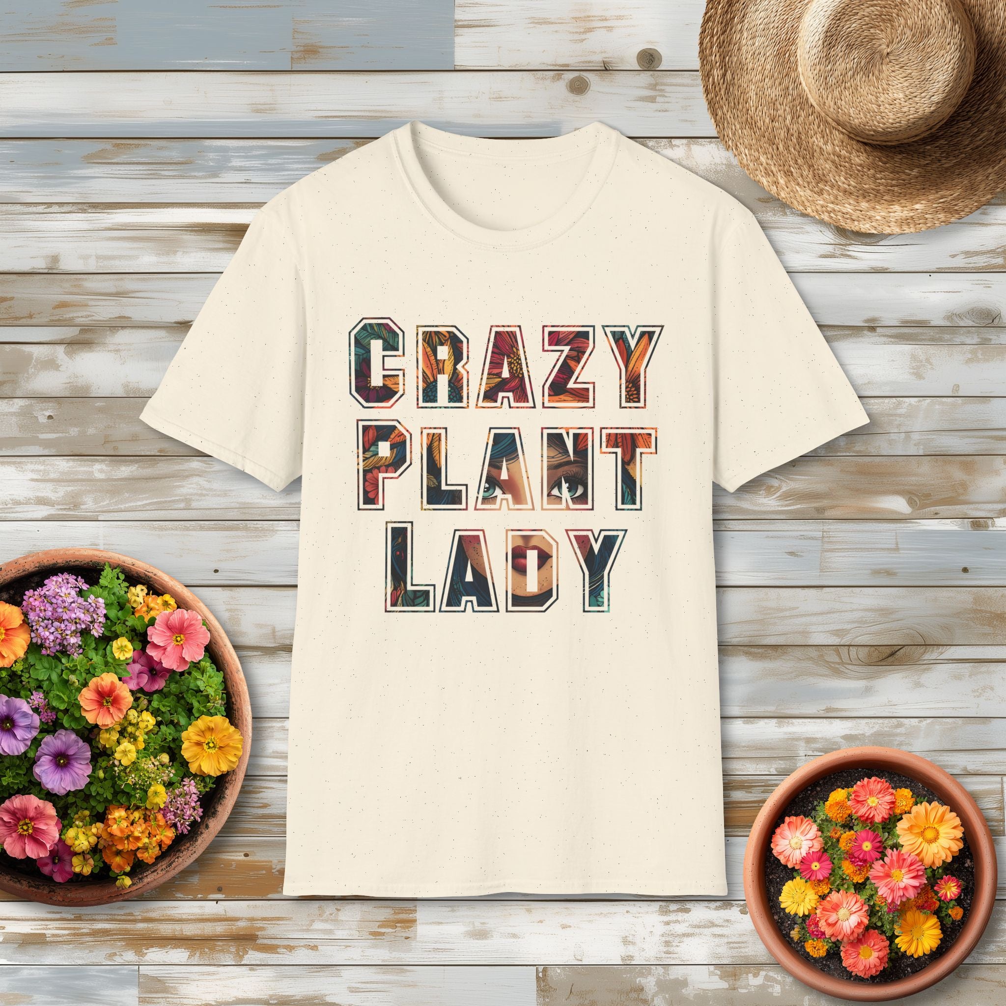 Boho Crazy Plant Lady T-Shirt for  Backyard Gardeners