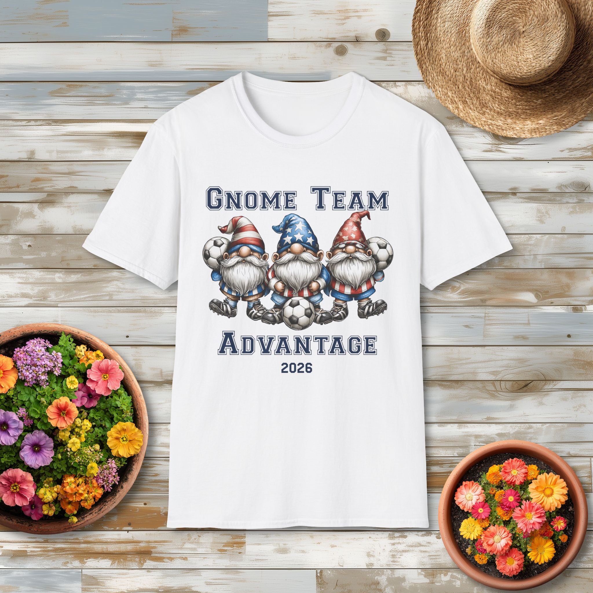 Gnome Team Advantage 2026 Patriotic Soccer Gnome T-Shirt