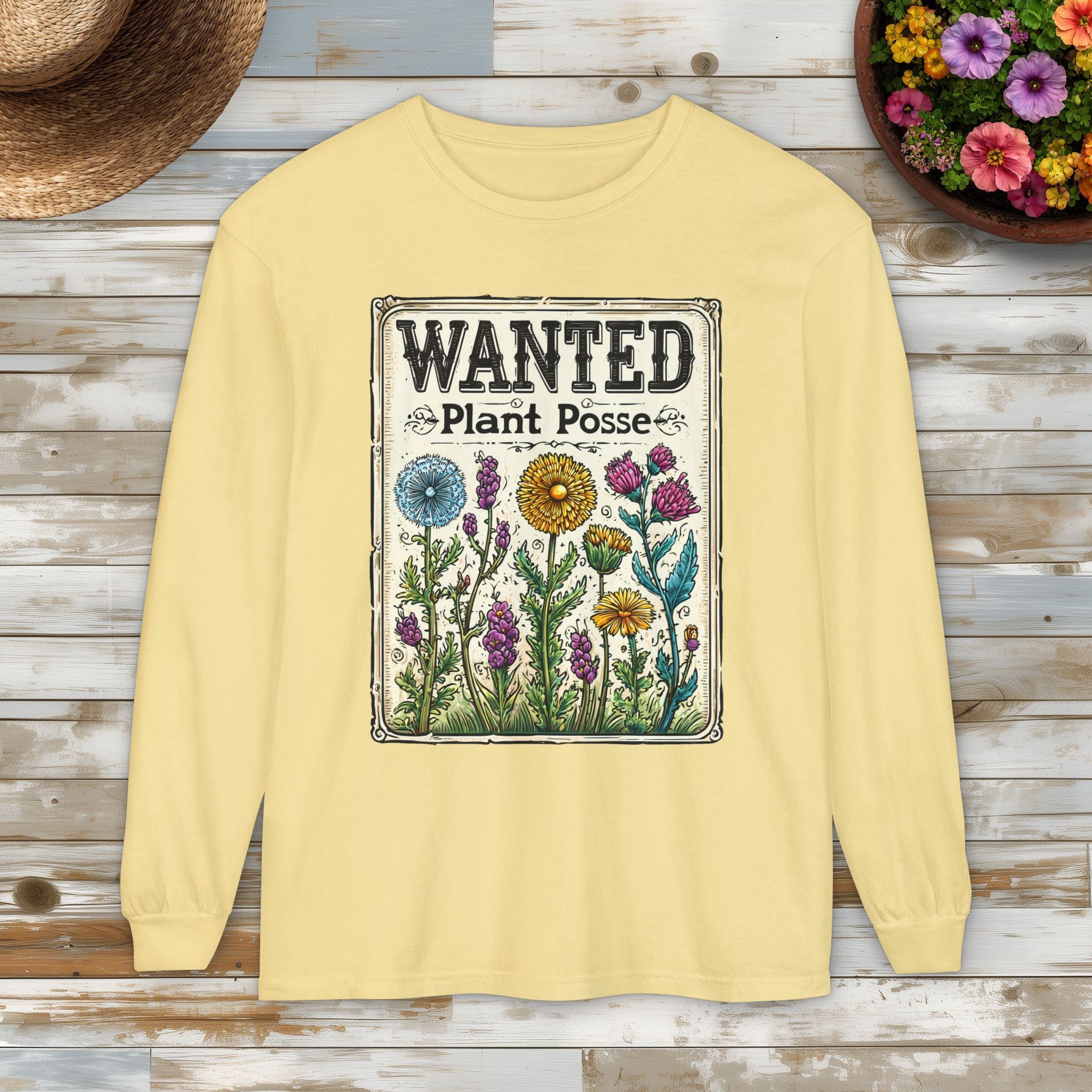 Plant Posse Wanted Poster Long Sleeve T-Shirt