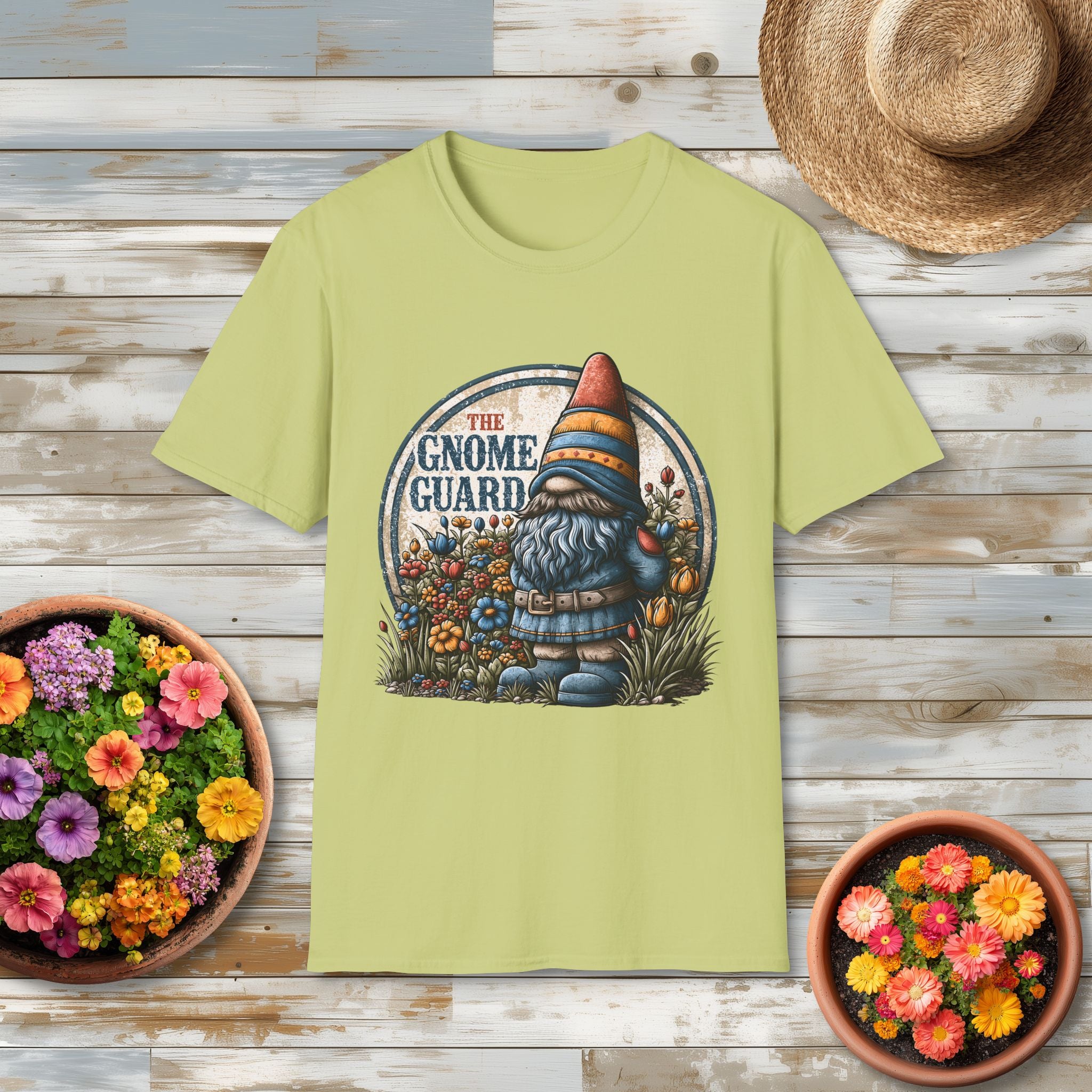 Retro Garden Gnome Guard Emblem T-shirt