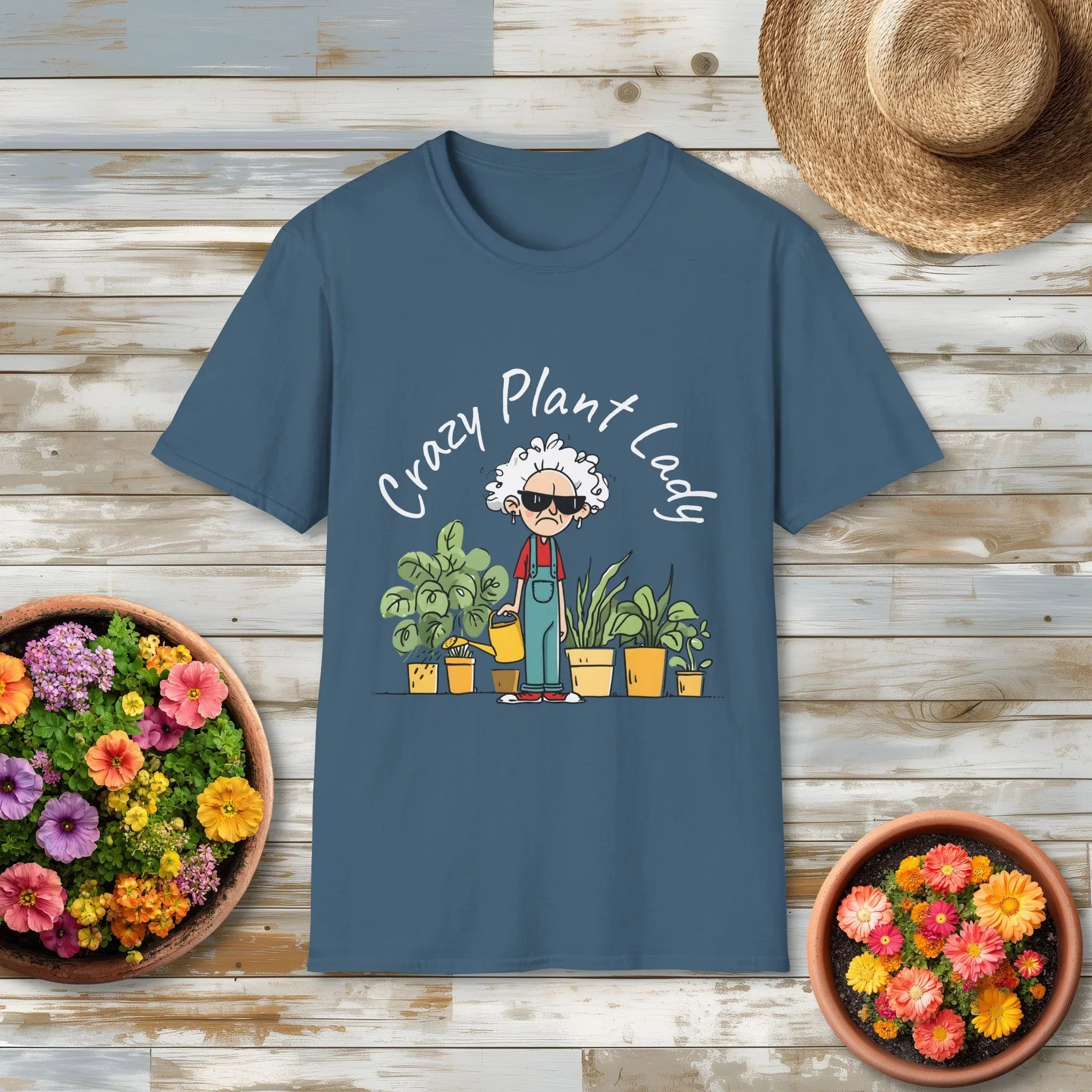 Grumpy Old Crazy Plant Lady Funny Gardening T-Shirt