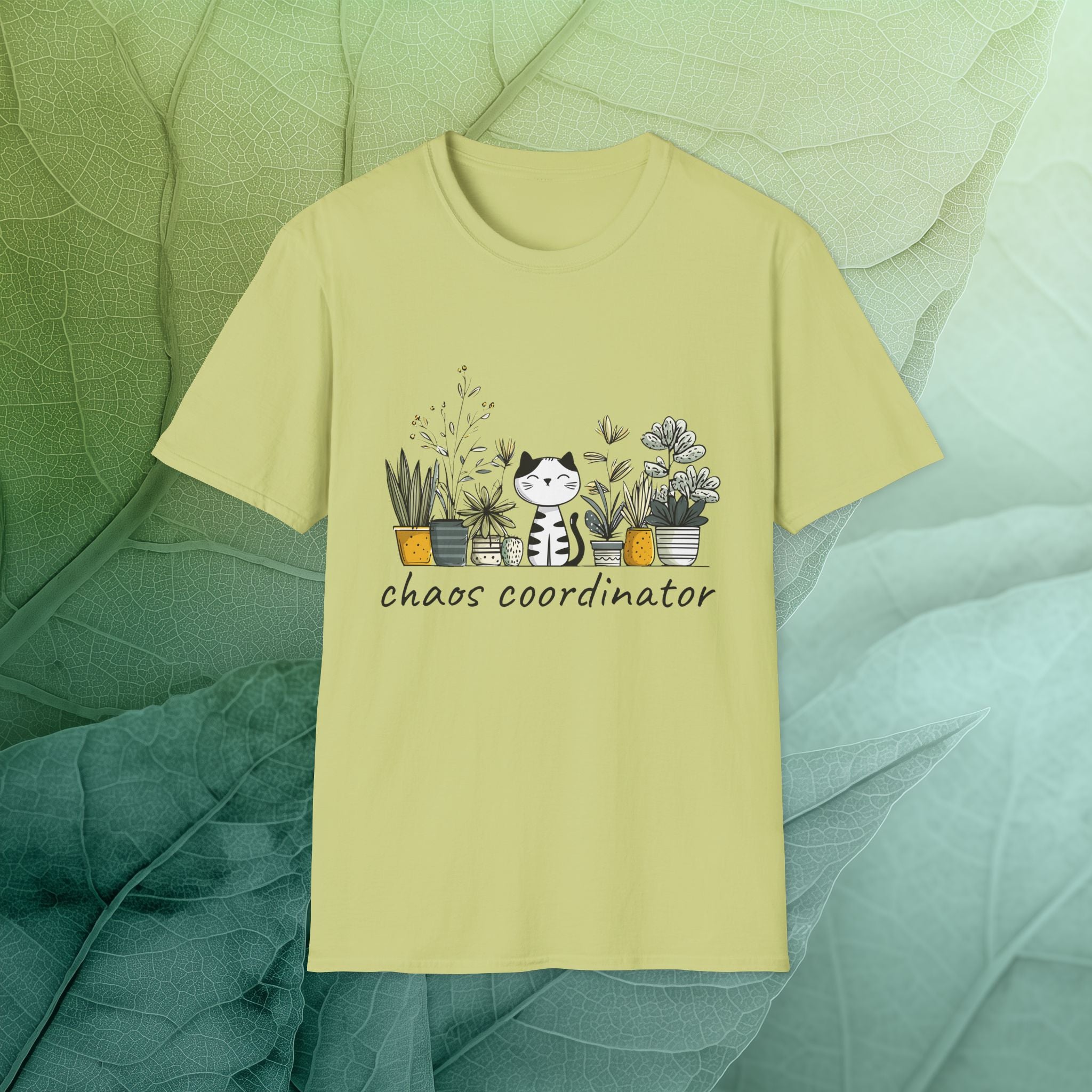 Cat Chaos Coordinator and Plant Lover T-Shirt