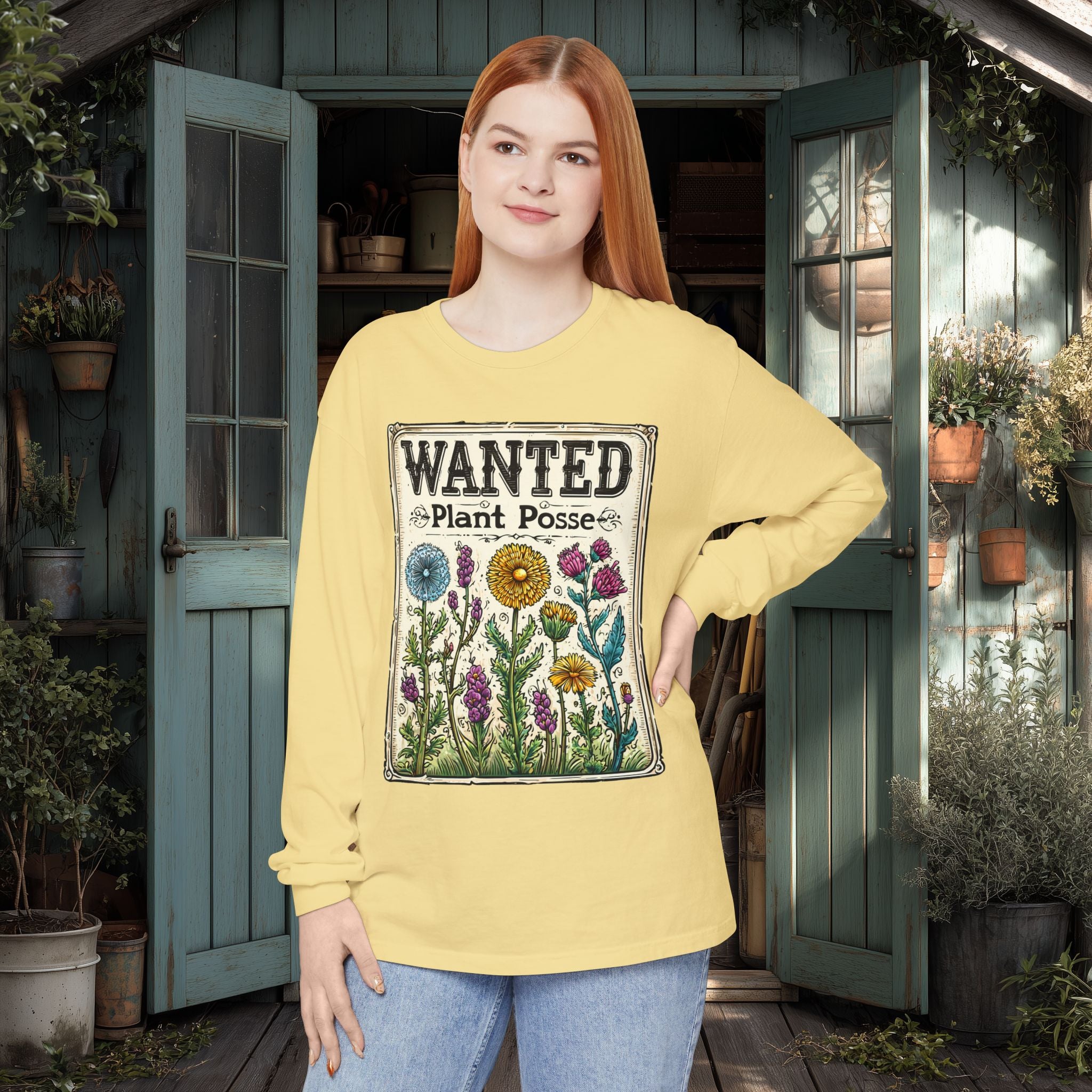 Plant Posse Wanted Poster Long Sleeve T-Shirt