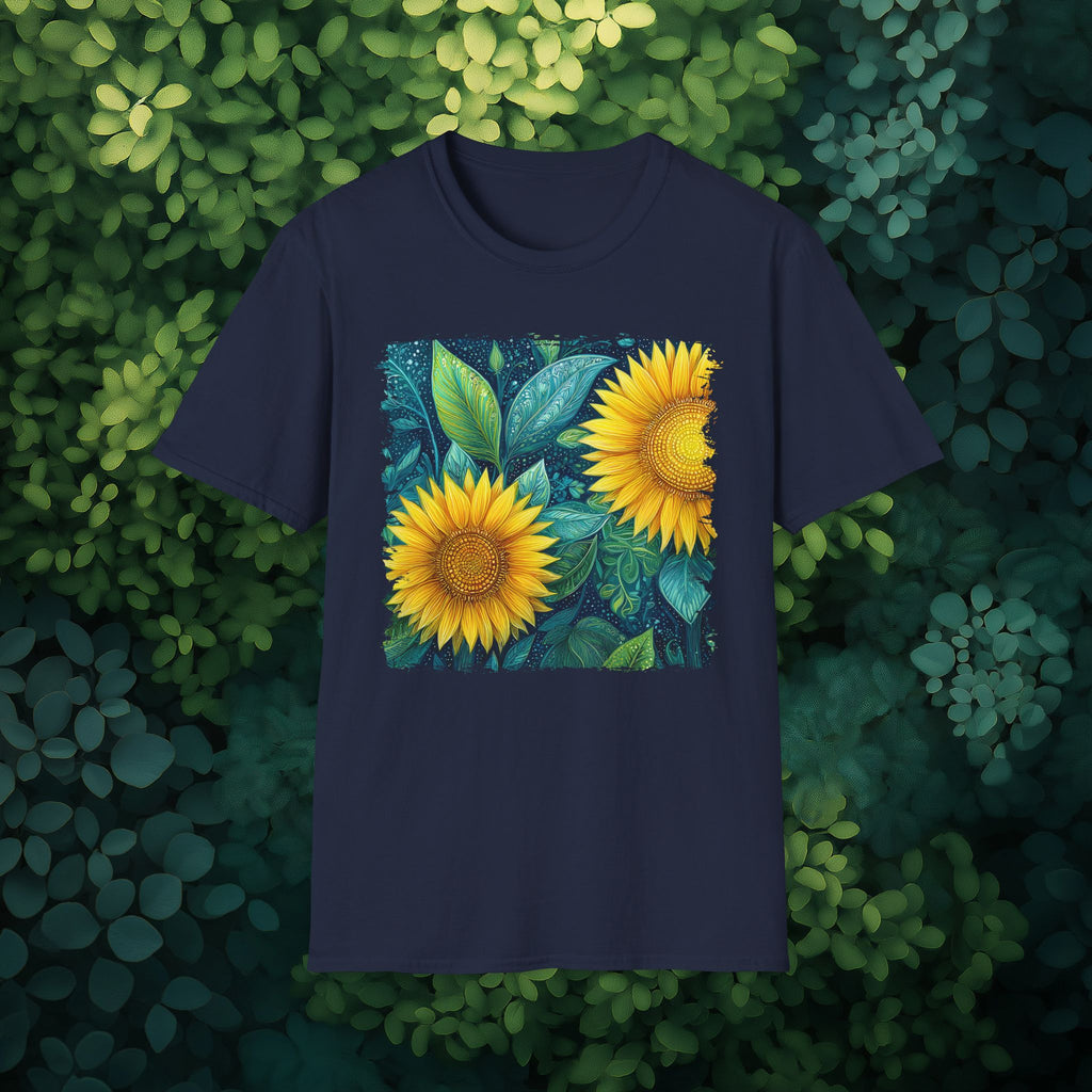 Whimsical Sunflower Garden T-Shirt for Plant Lovers and Gardeners