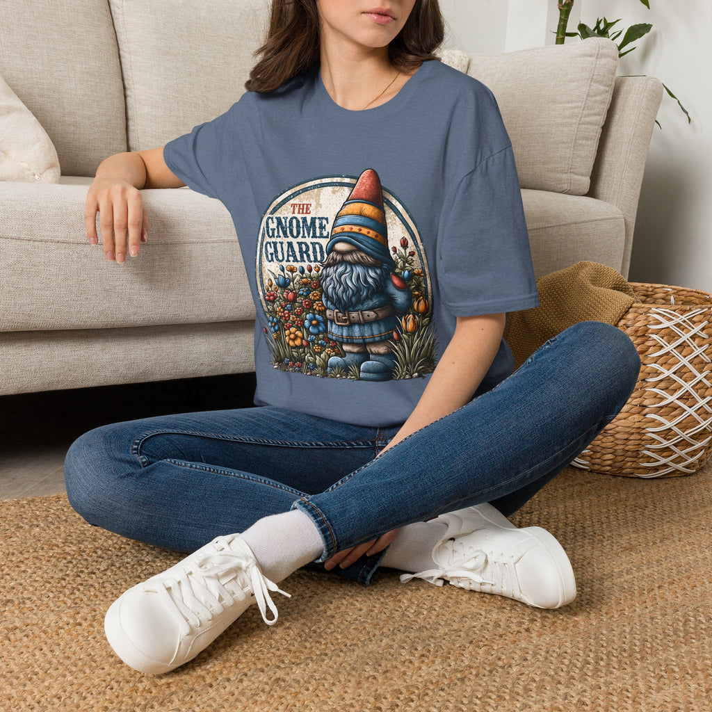 Retro Garden Gnome Guard Emblem T-shirt