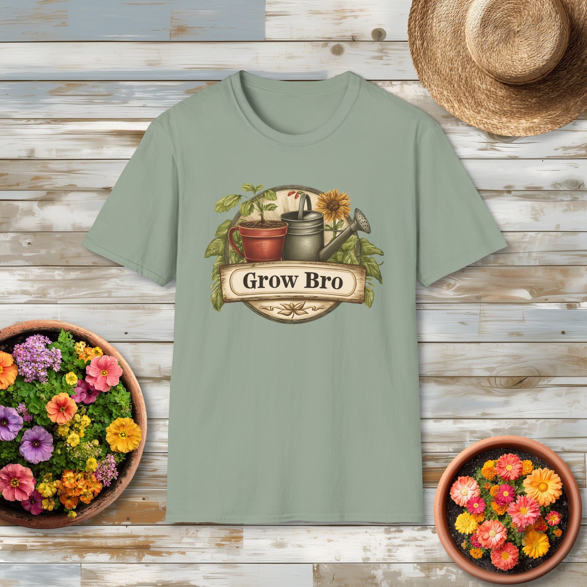 Vintage Grow Bro T-Shirt for  Backyard Gardeners