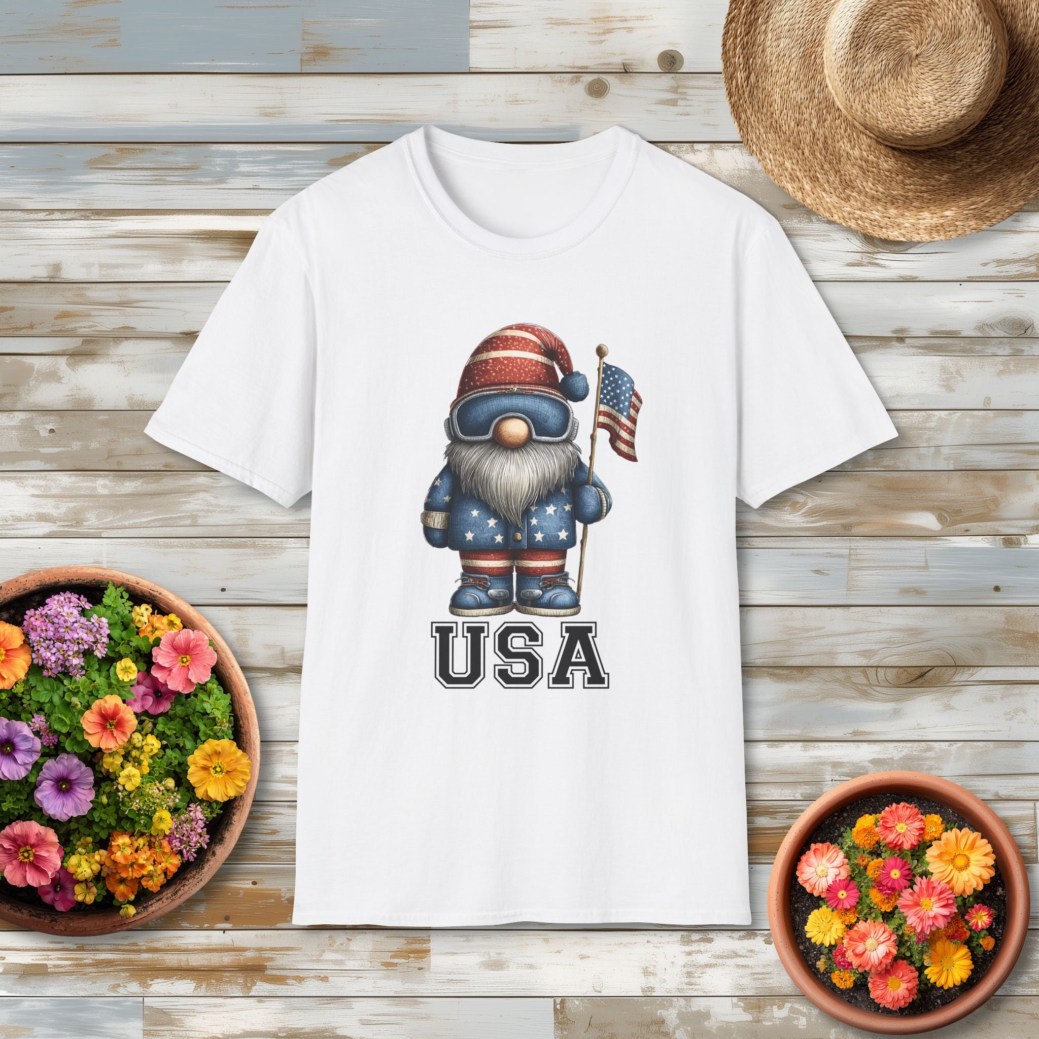 USA Winter Sports Garden Gnome T-Shirt