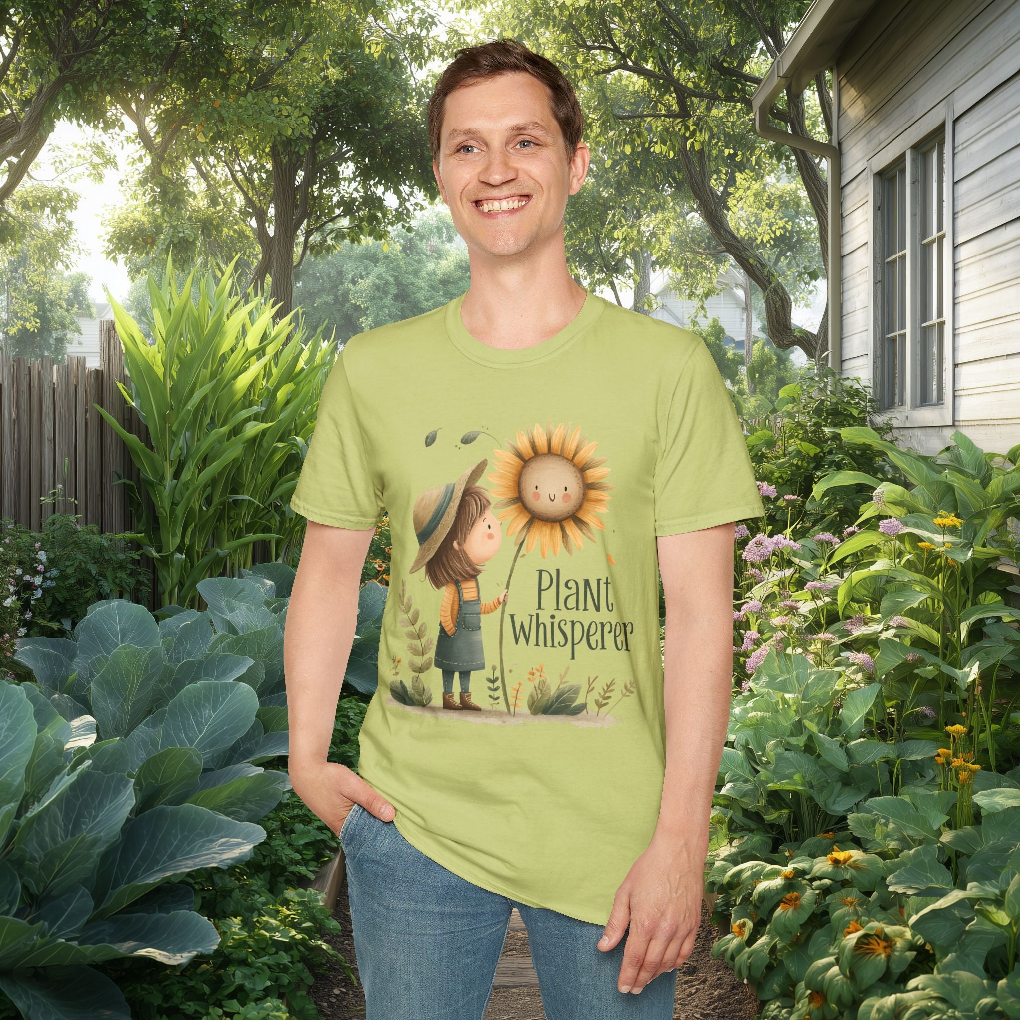 Plant Whisperer Girl and Sunflower T-Shirt