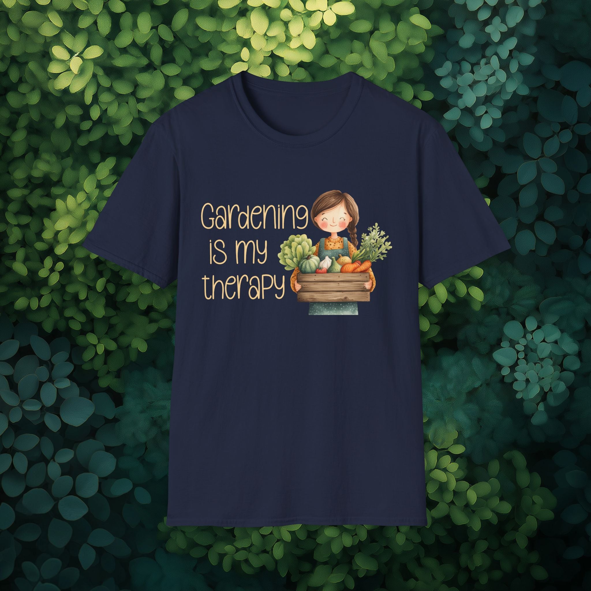 Gardening is My Therapy, Cartoon Gardener T-Shirt