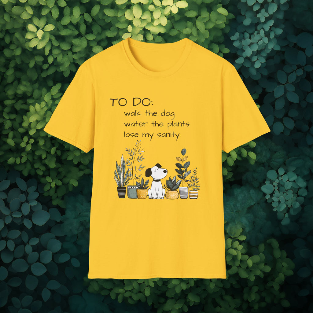 TO DO List T-Shirt – Funny Dog and Plant Life Graphic