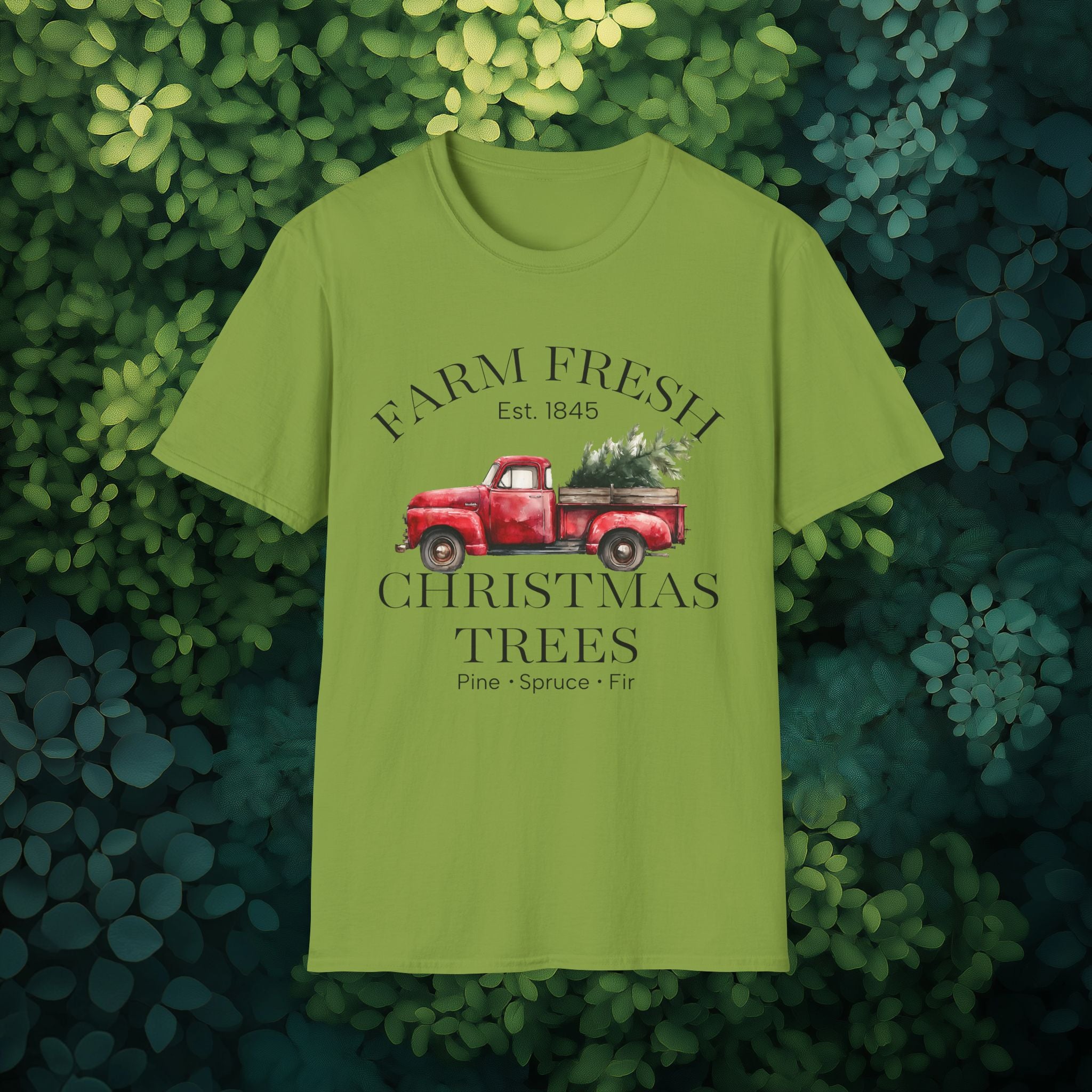 Farm Fresh Christmas Trees Tee with Vintage Farm Style