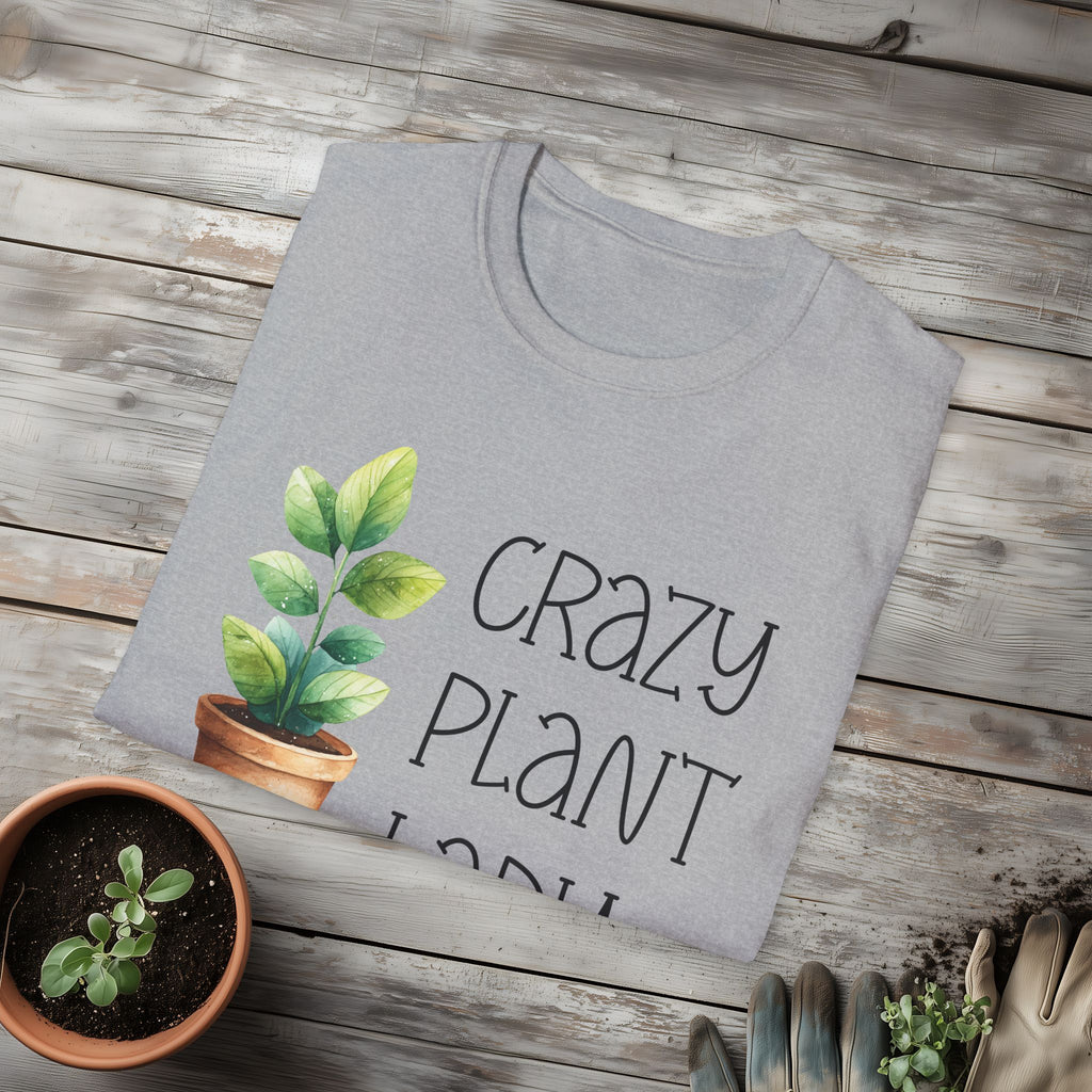 Crazy Plant Lady, Cartoon Houseplant T-Shirt