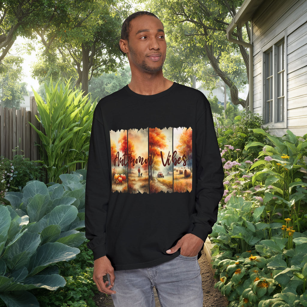Autumn Vibes Farm Scene Long Sleeve Tee
