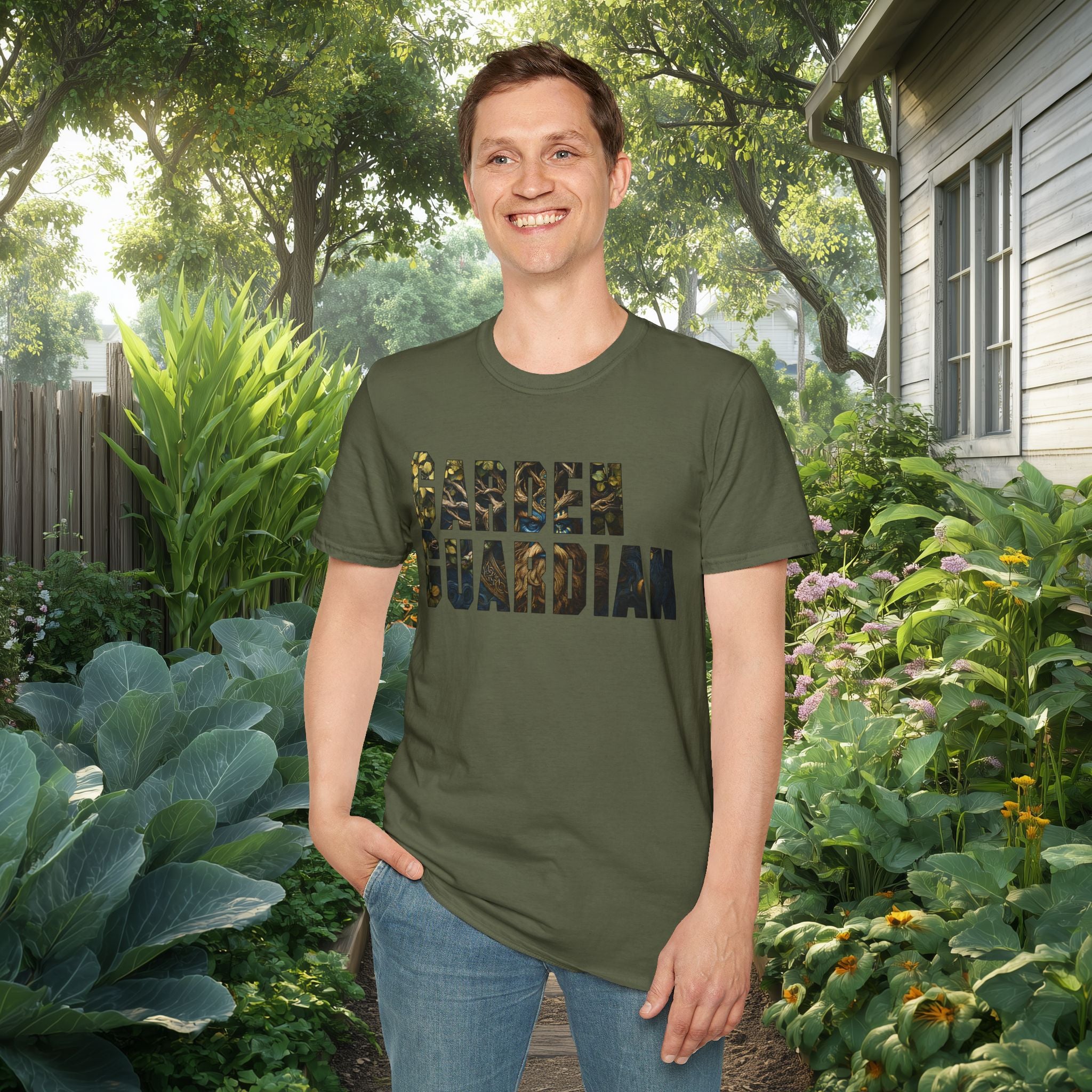 Fantasy Garden Guardian T-Shirt for Gardeners