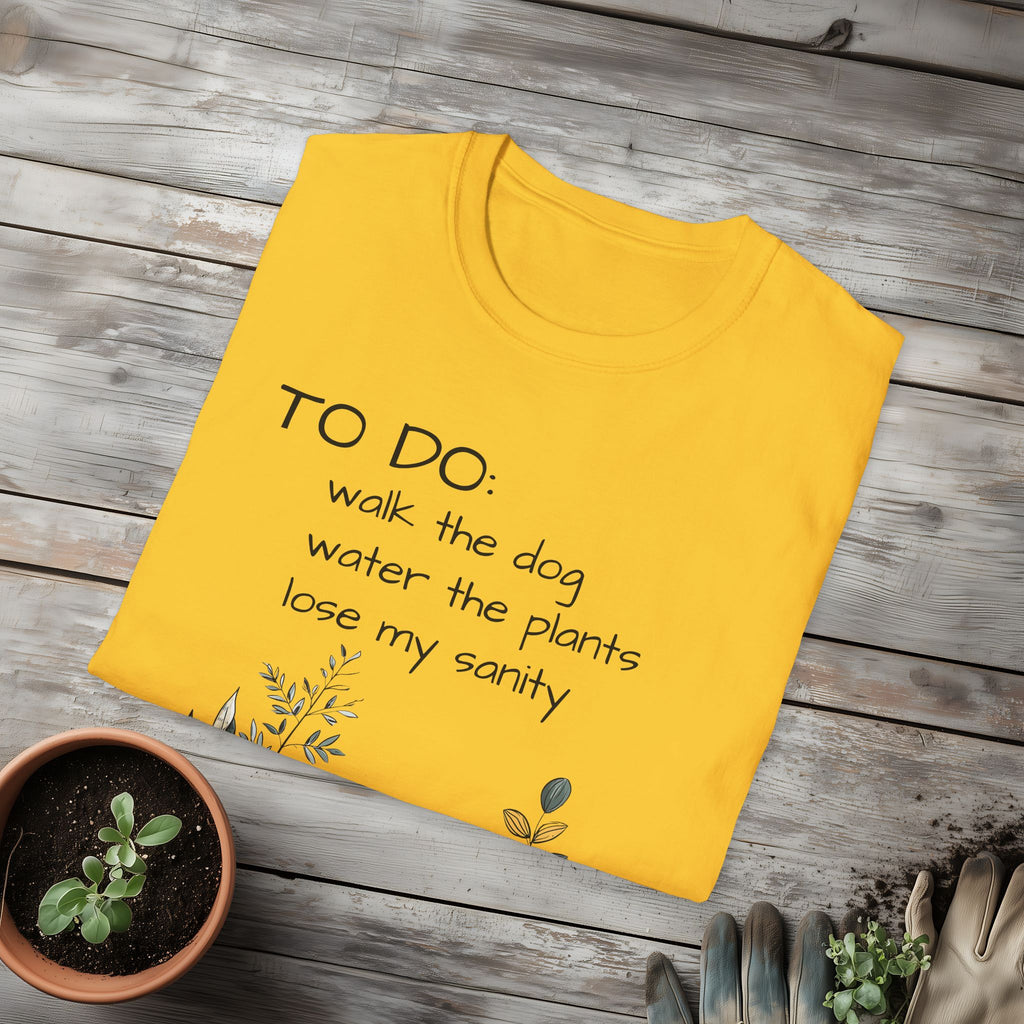 TO DO List T-Shirt – Funny Dog and Plant Life Graphic