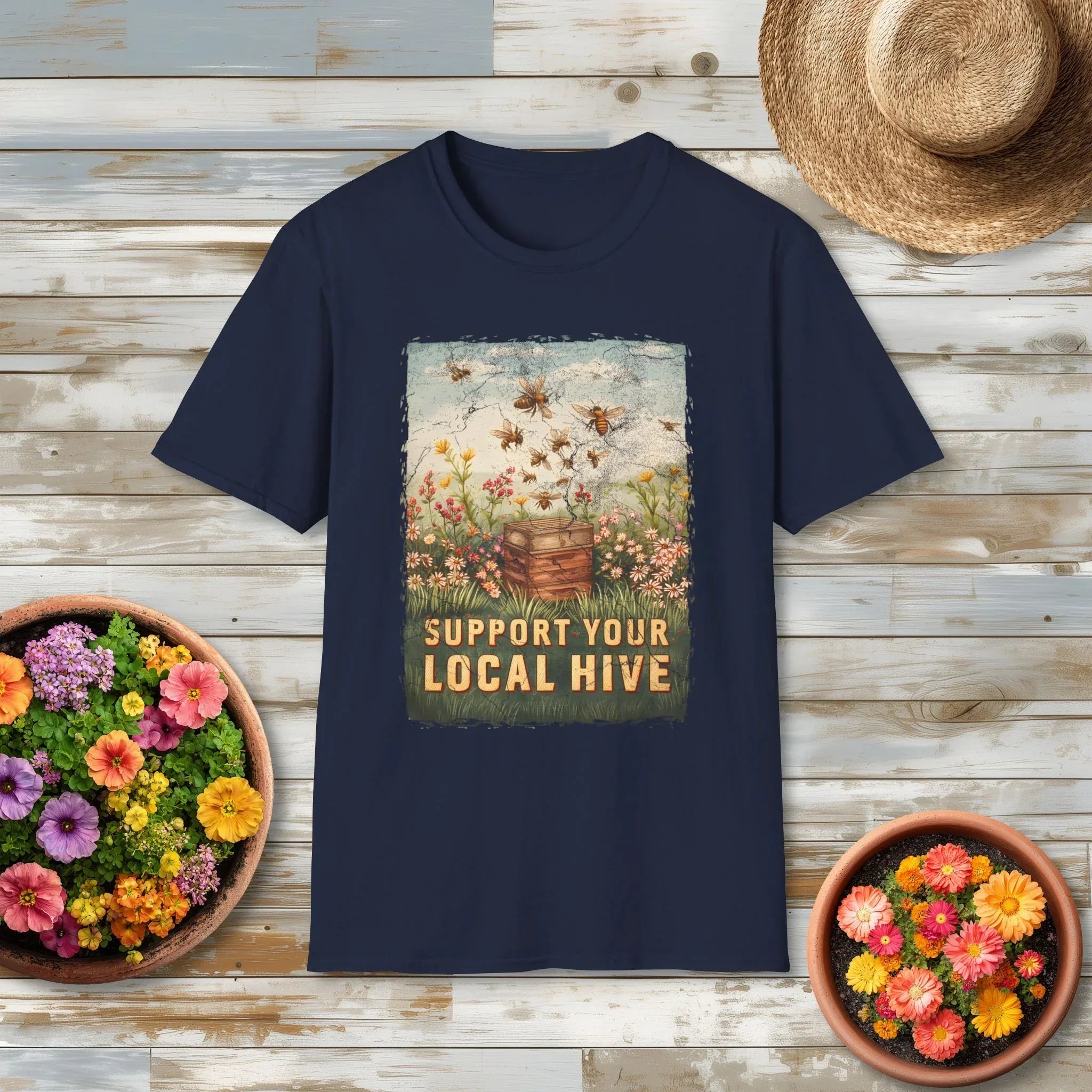 Vintage Support Your Local Hive Bee T-Shirt
