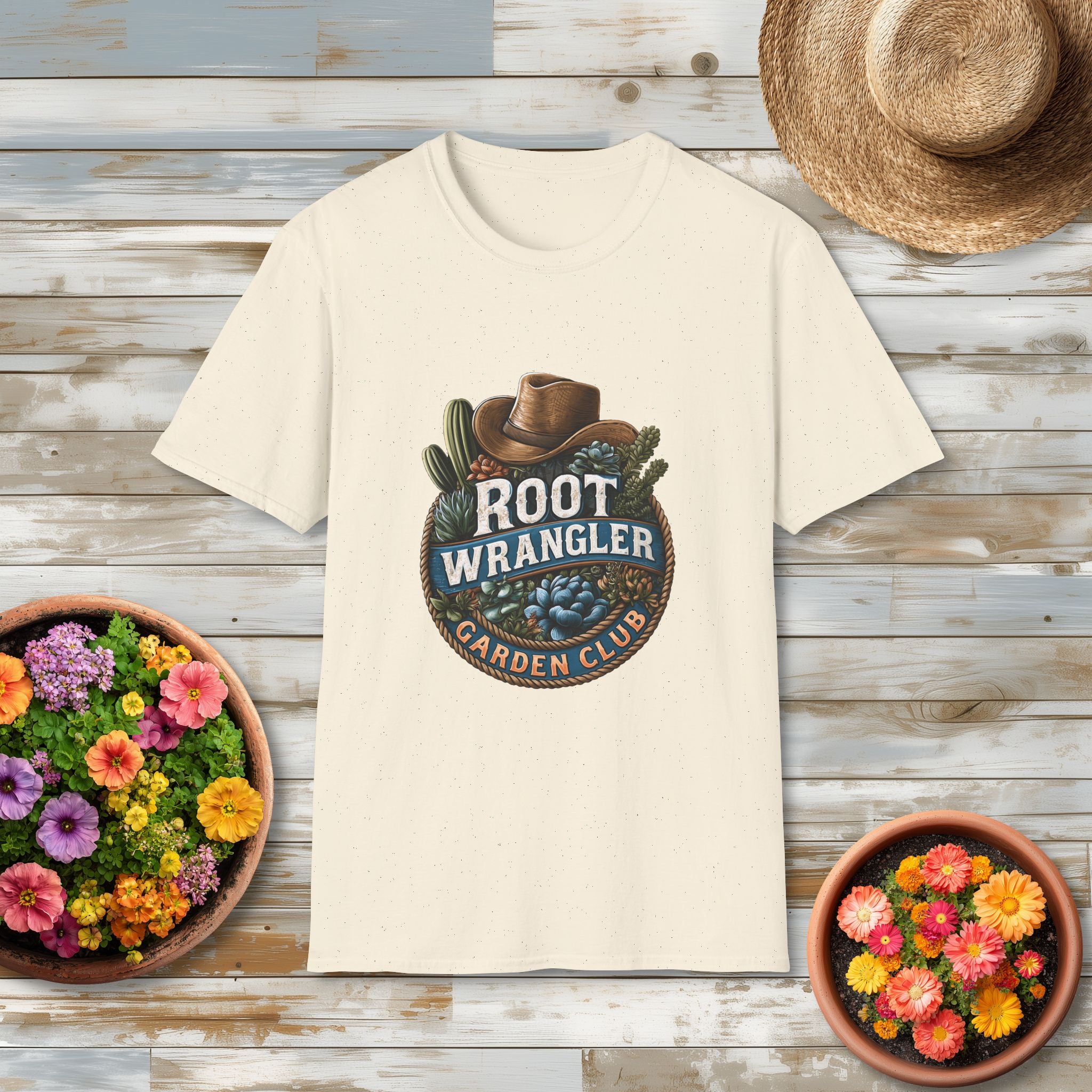 Retro Western Root Wrangler Garden Club T-Shirt