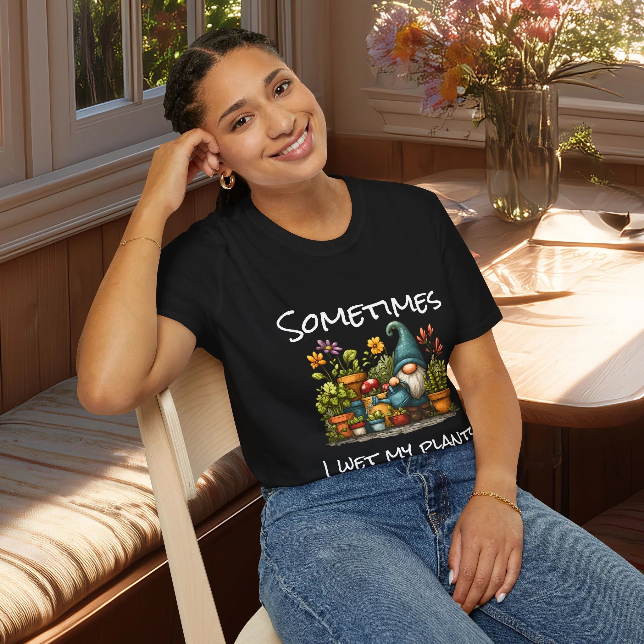 Sometimes I Wet My Plants Garden Gnome T-Shirt – Bee in Bloom