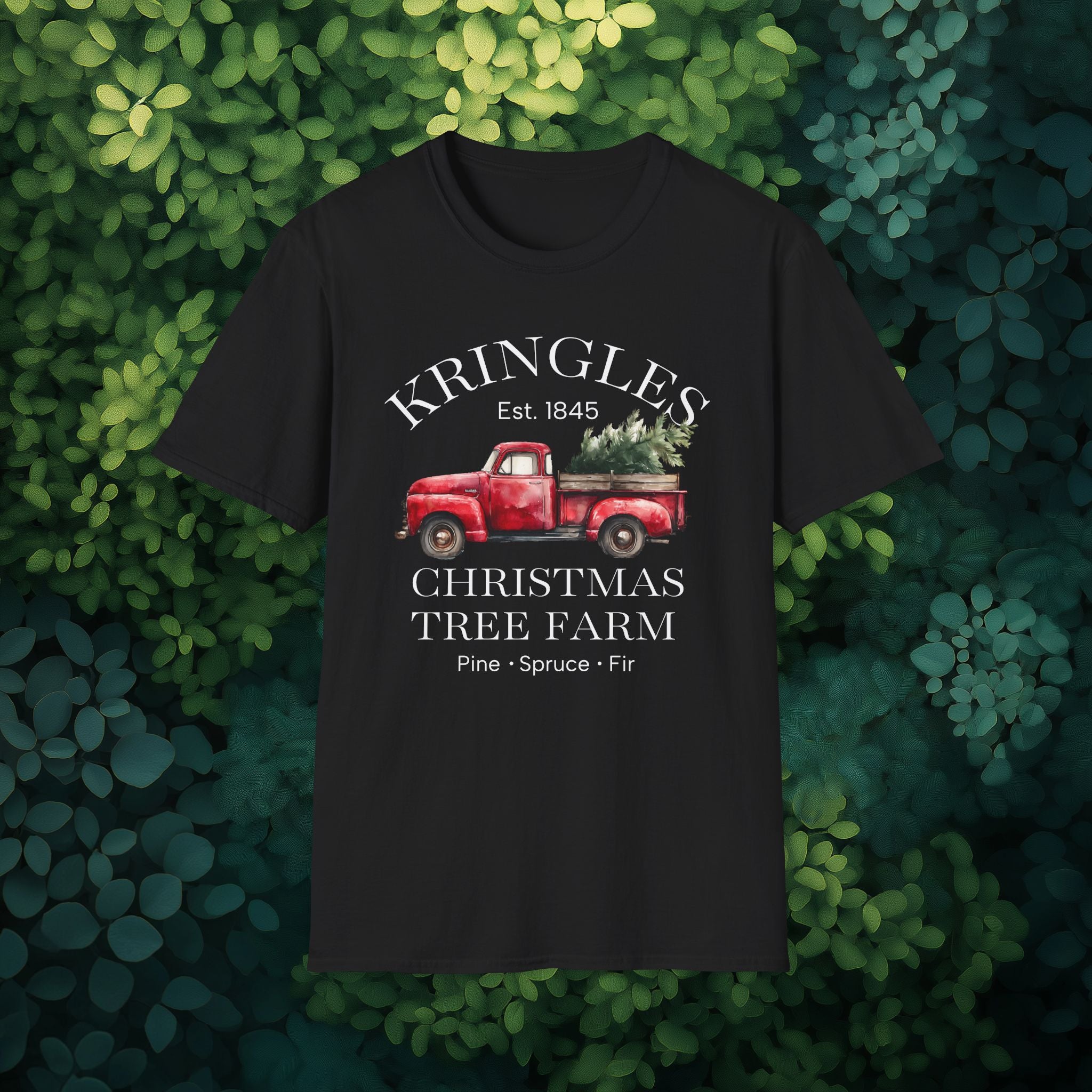 Kringles Christmas Tree Farm Tee with Vintage Farm Style