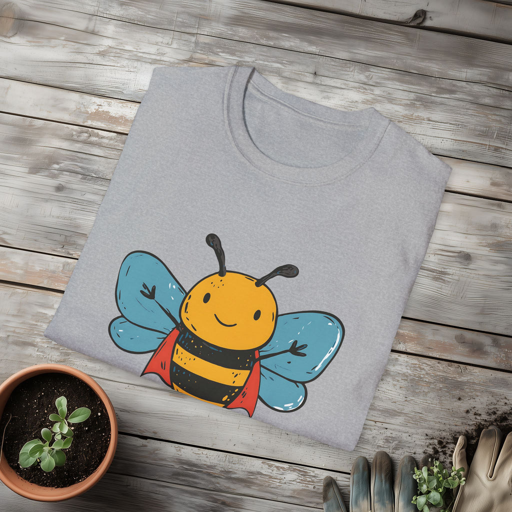 Cartoon Bee Yourself Unisex T-Shirt for Gardeners, Nature Lovers, Yoga Enthusiasts