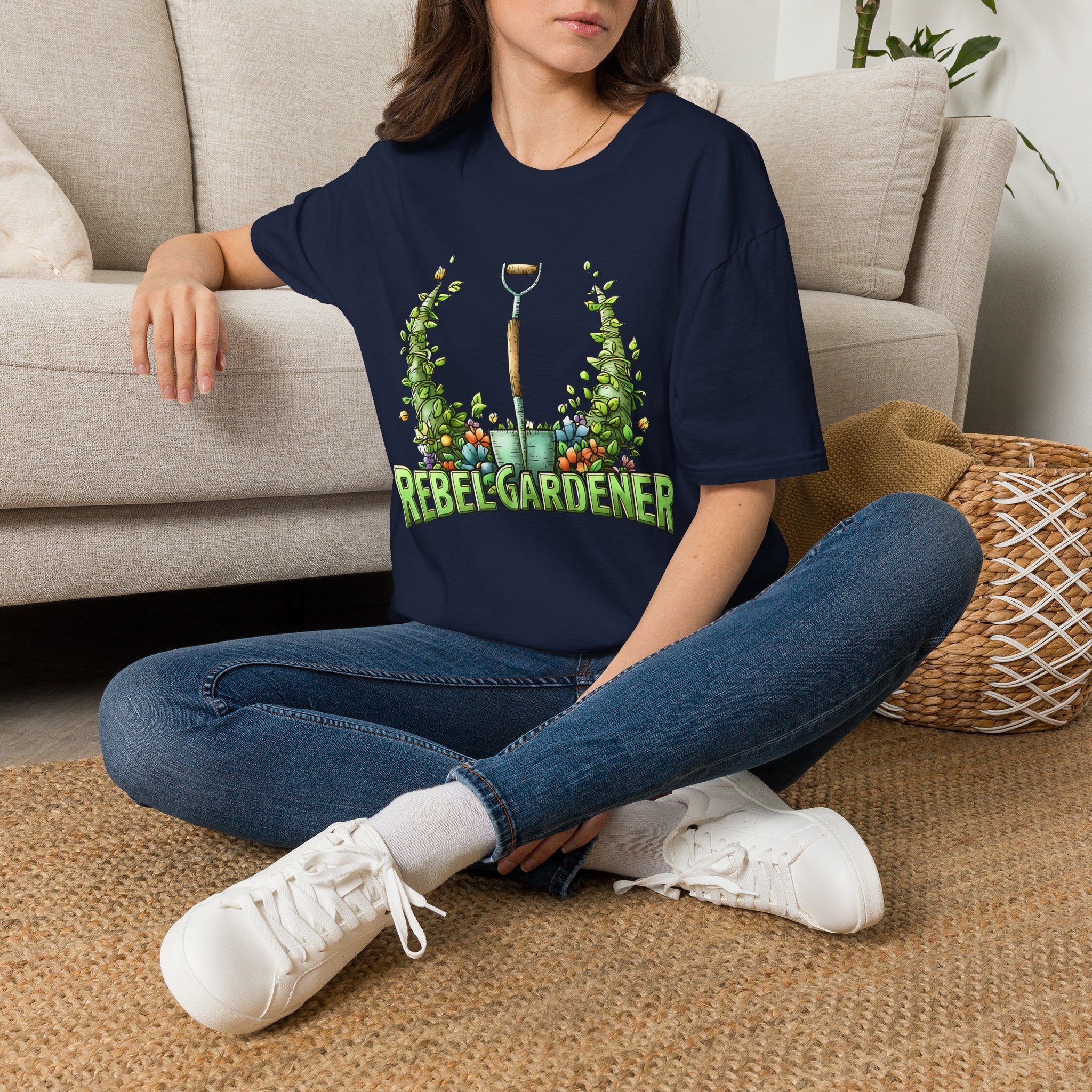 Floral Rebel Gardener Emblem T-Shirt