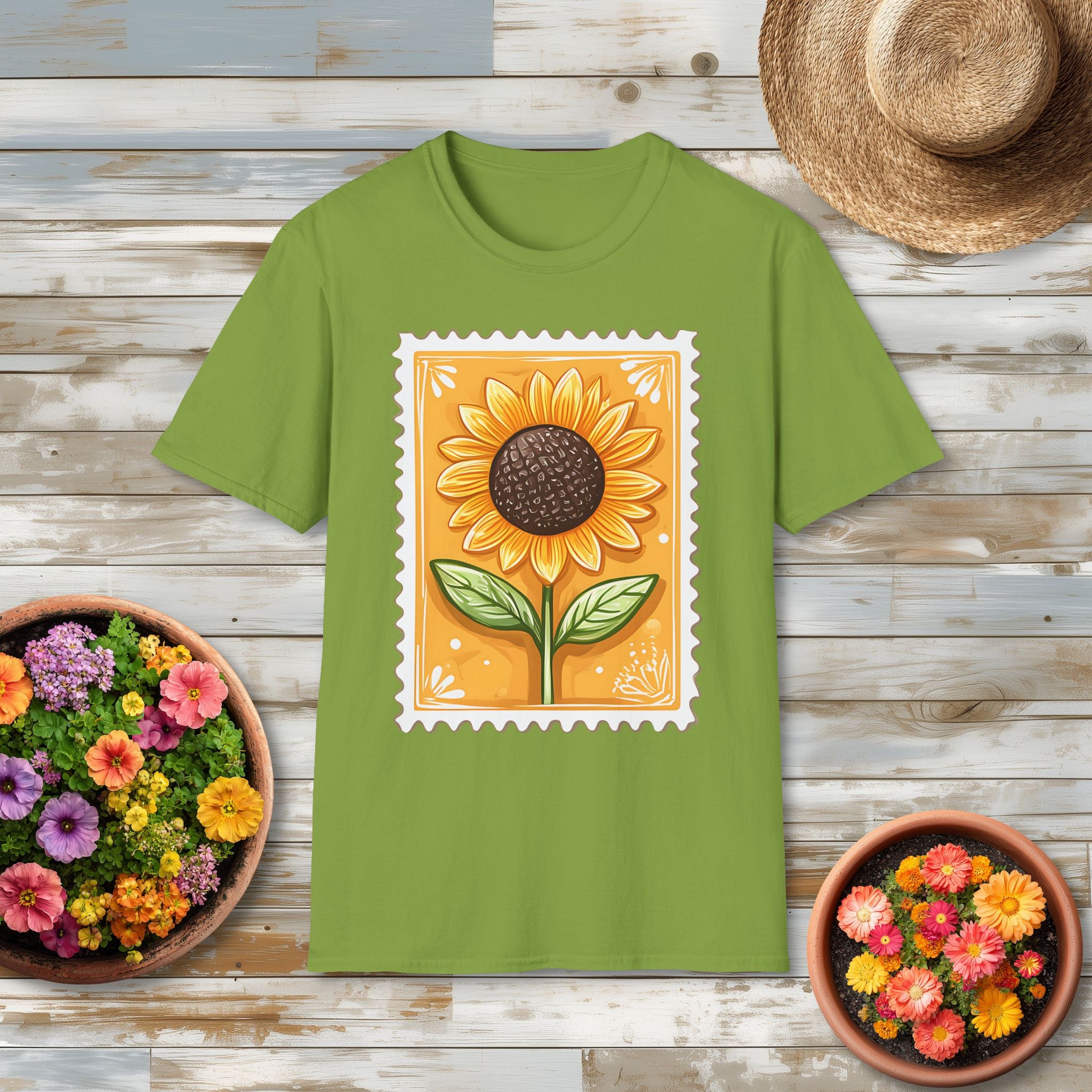 Sunflower Postage Stamp T-Shirt