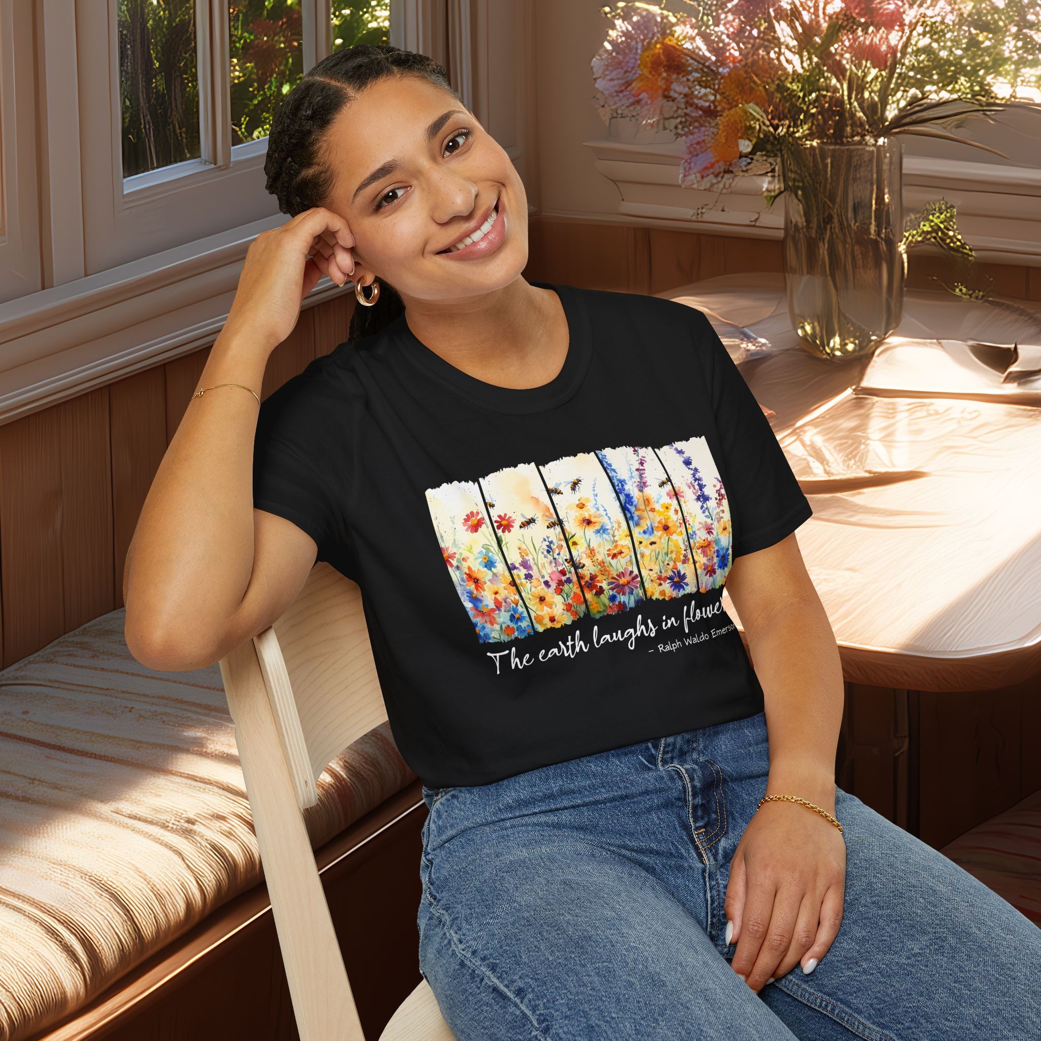 Earth Laughs in Flowers T-Shirt for Nature Lovers