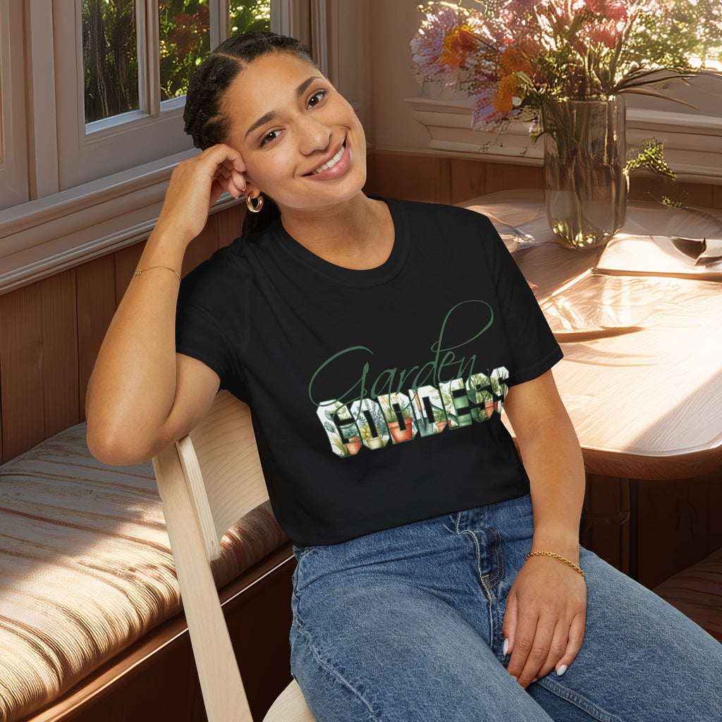 Artistic Garden Goddess T-Shirt for Plant Lovers and Gardeners