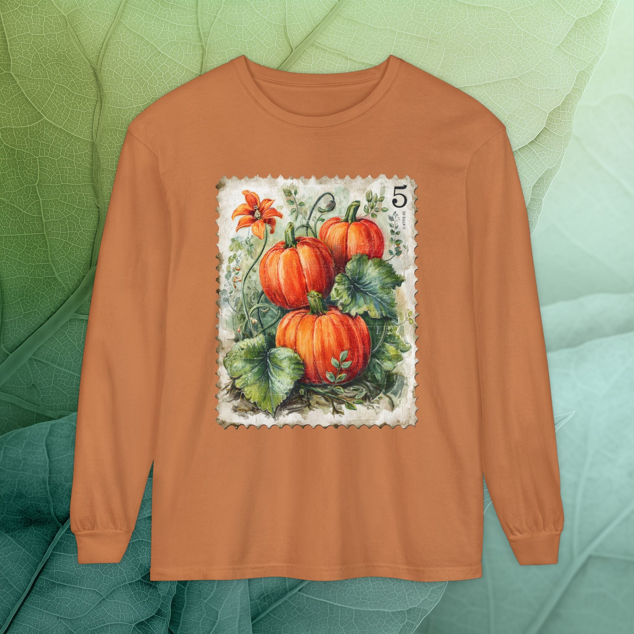 Pumpkin Trio Stamp Long Sleeve Tee