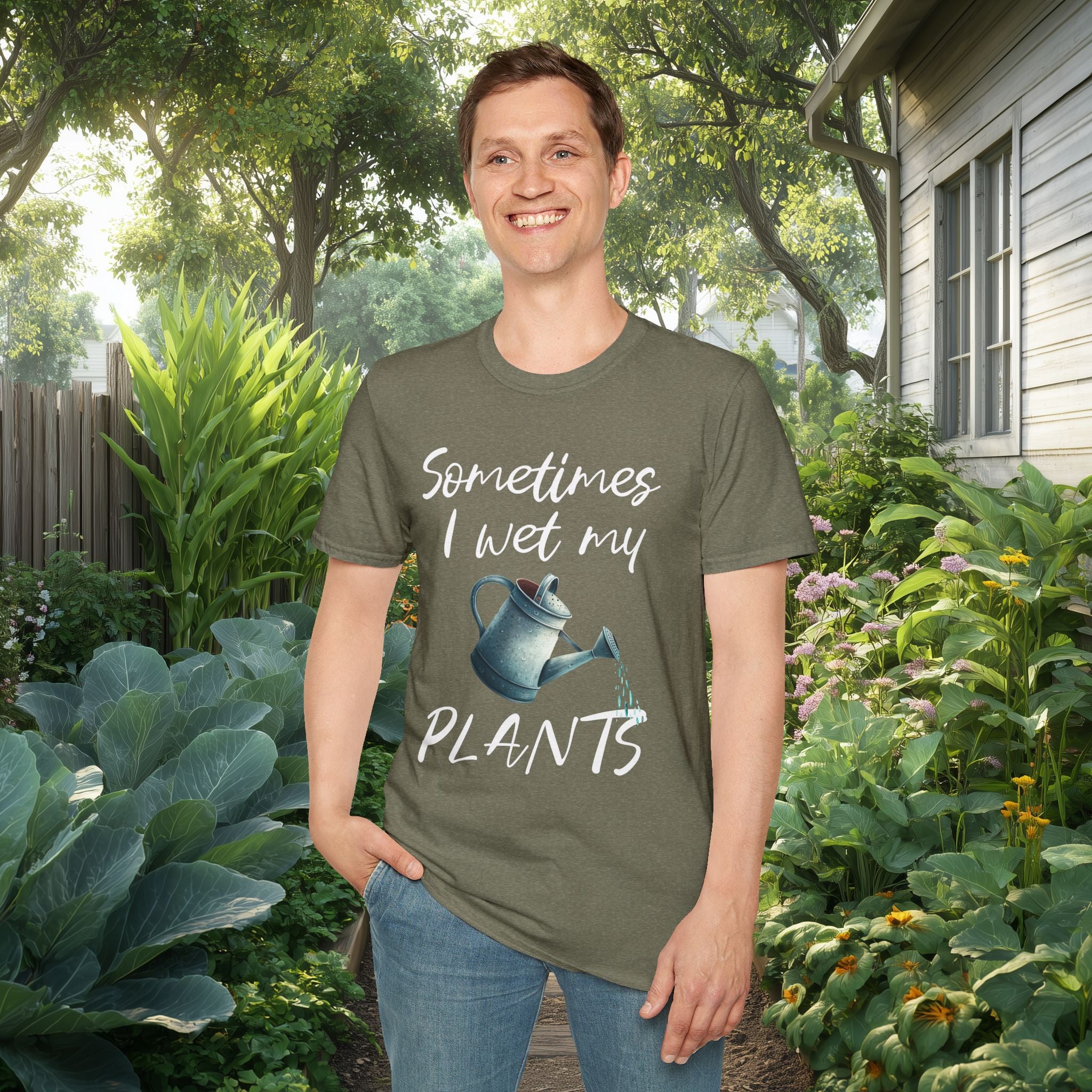 Sometimes I Wet My Plants T-Shirt for Gardeners