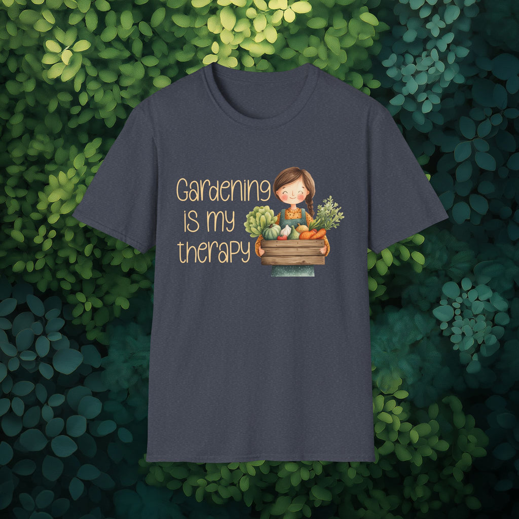 Gardening is My Therapy, Cartoon Gardener T-Shirt